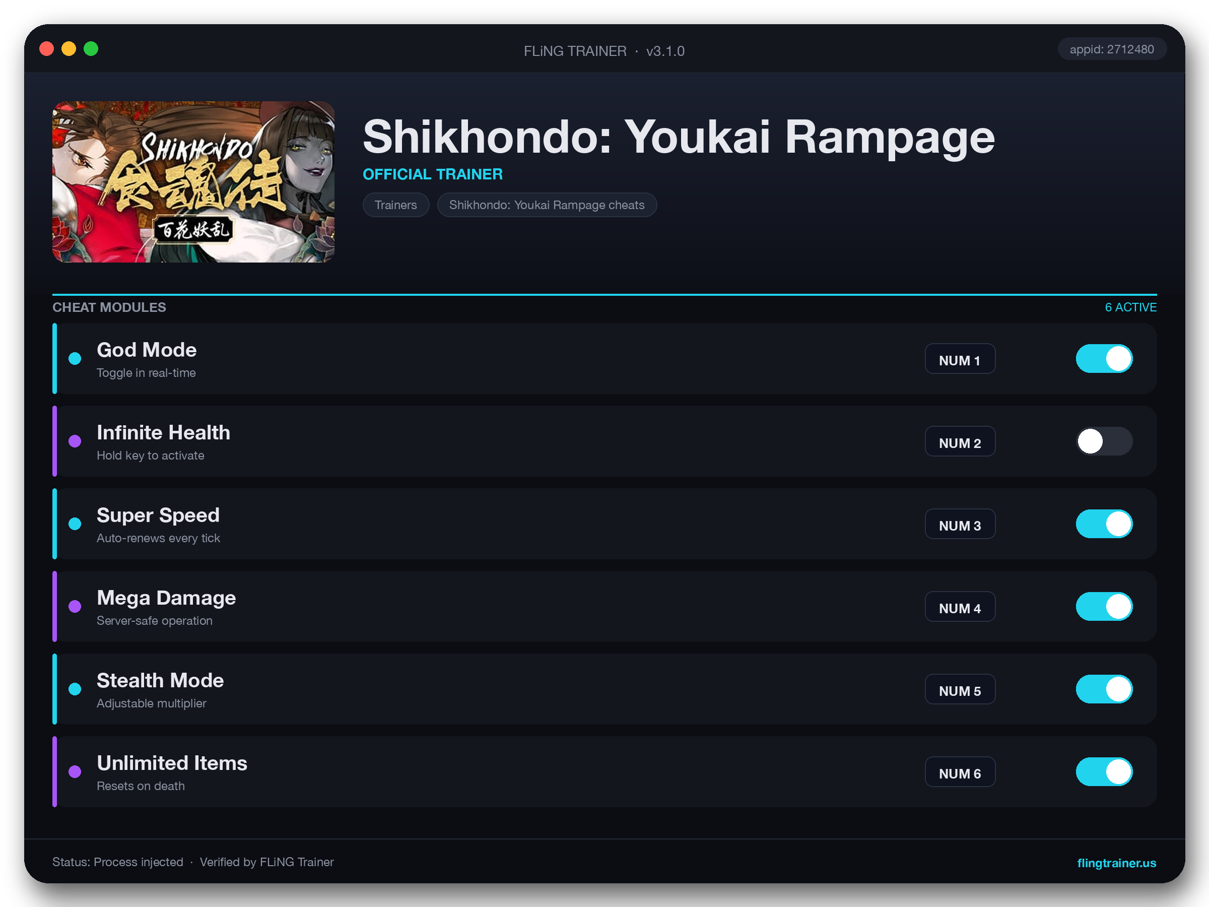 Shikhondo: Youkai Rampage Trainer interface