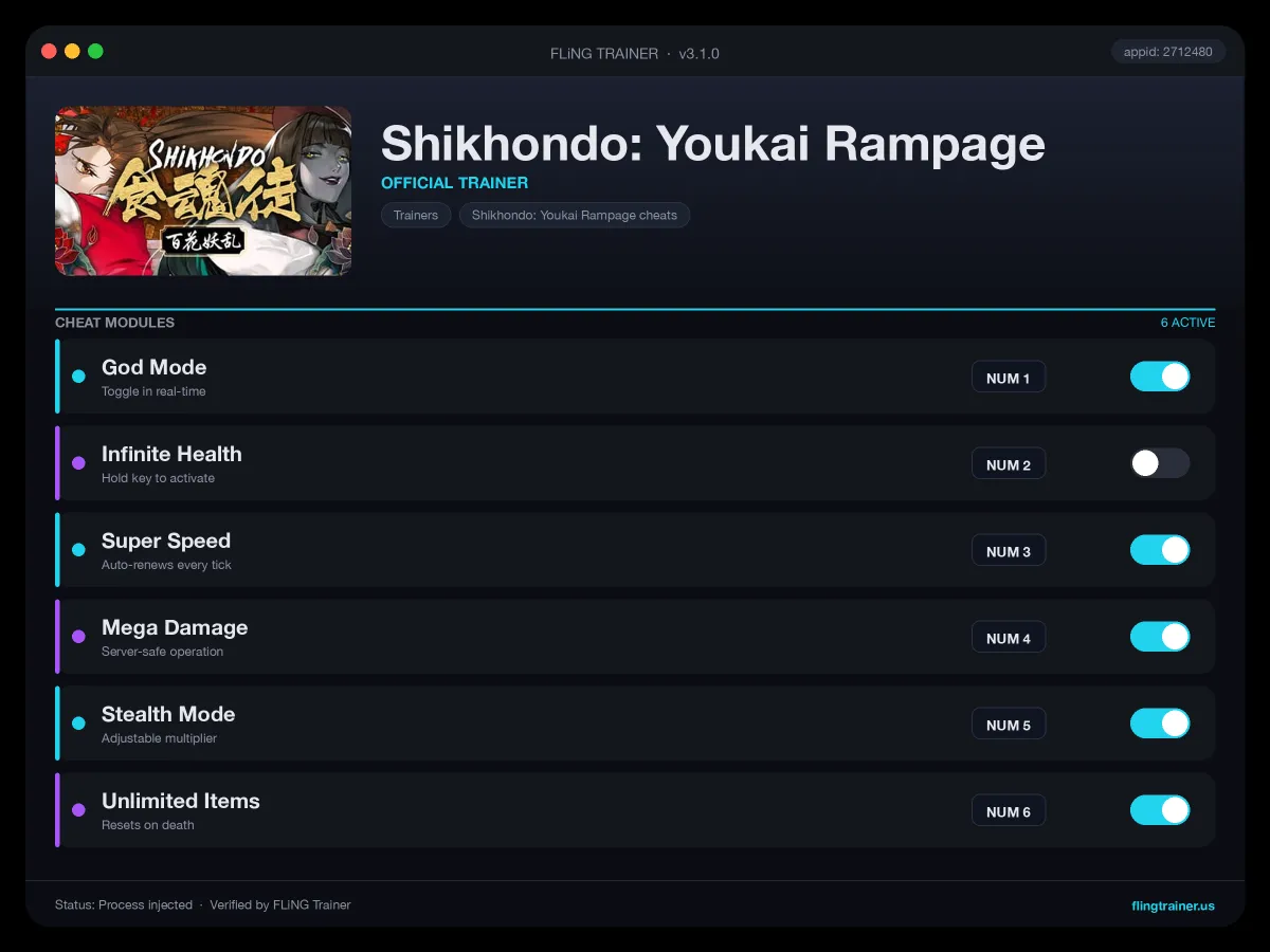 Shikhondo: Youkai Rampage Trainer interface