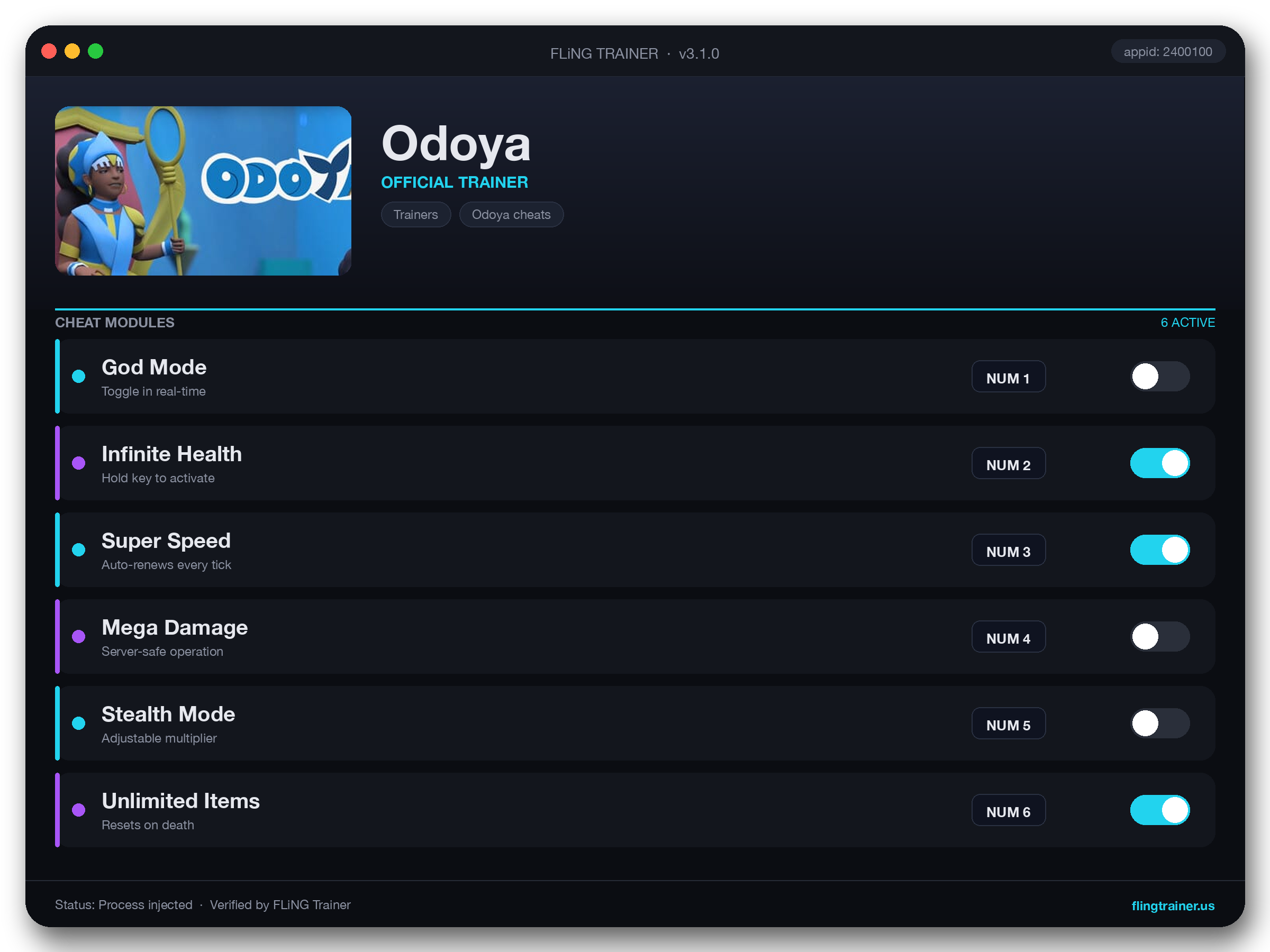 Odoya Trainer interface