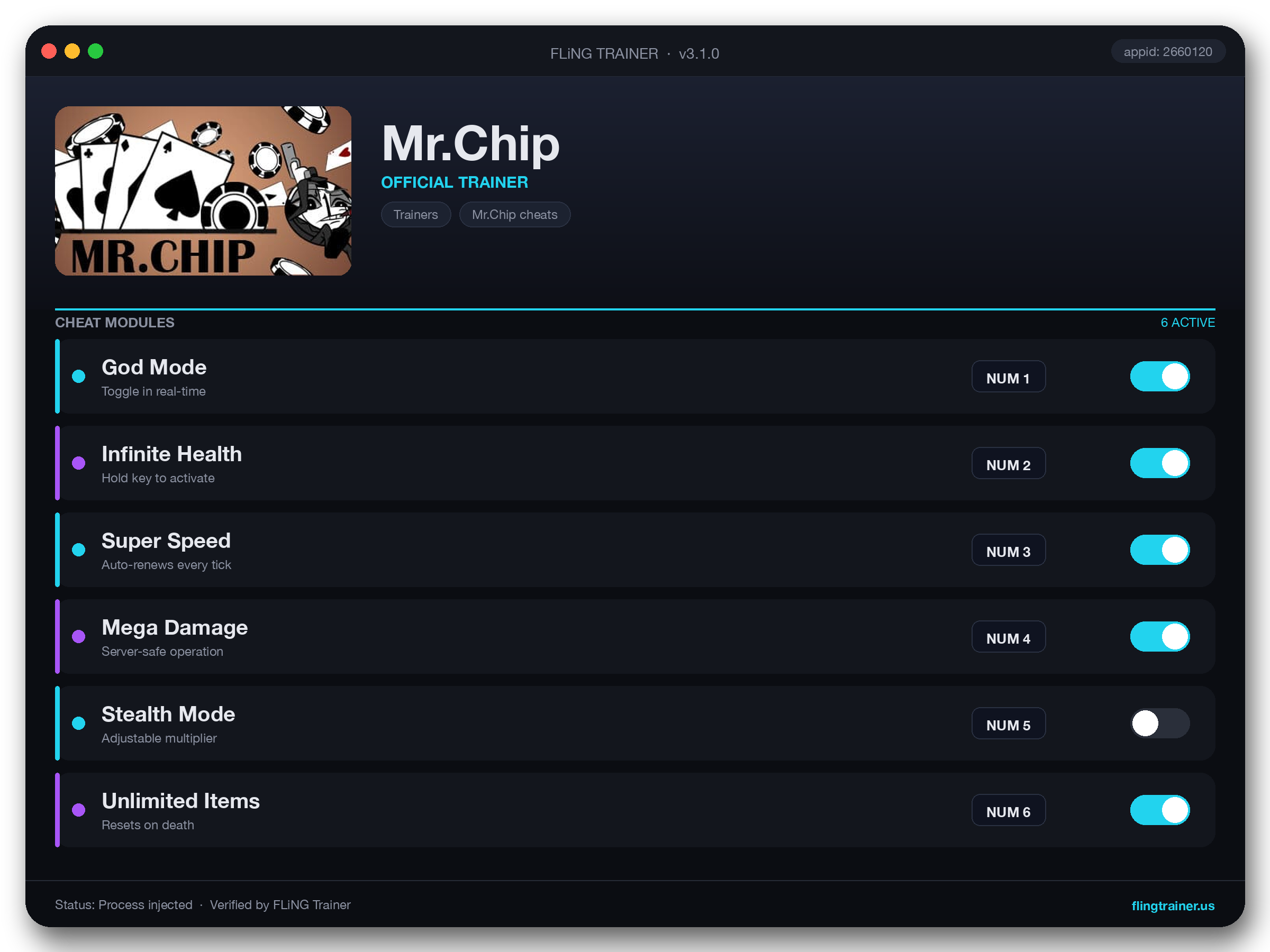Mr.Chip Trainer interface