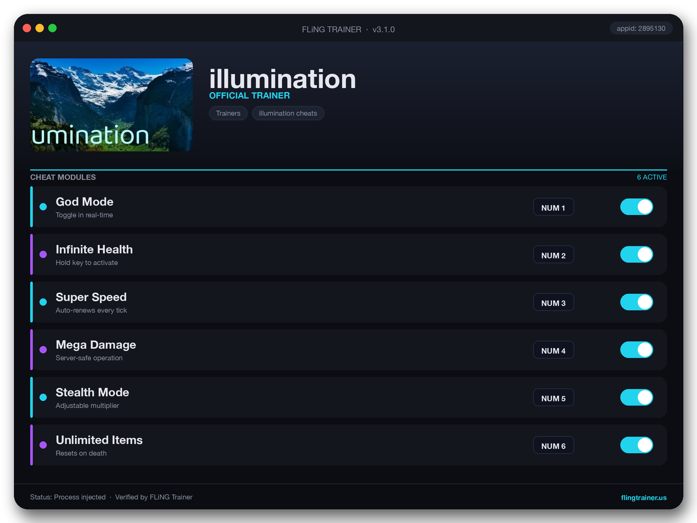 illumination Trainer interface