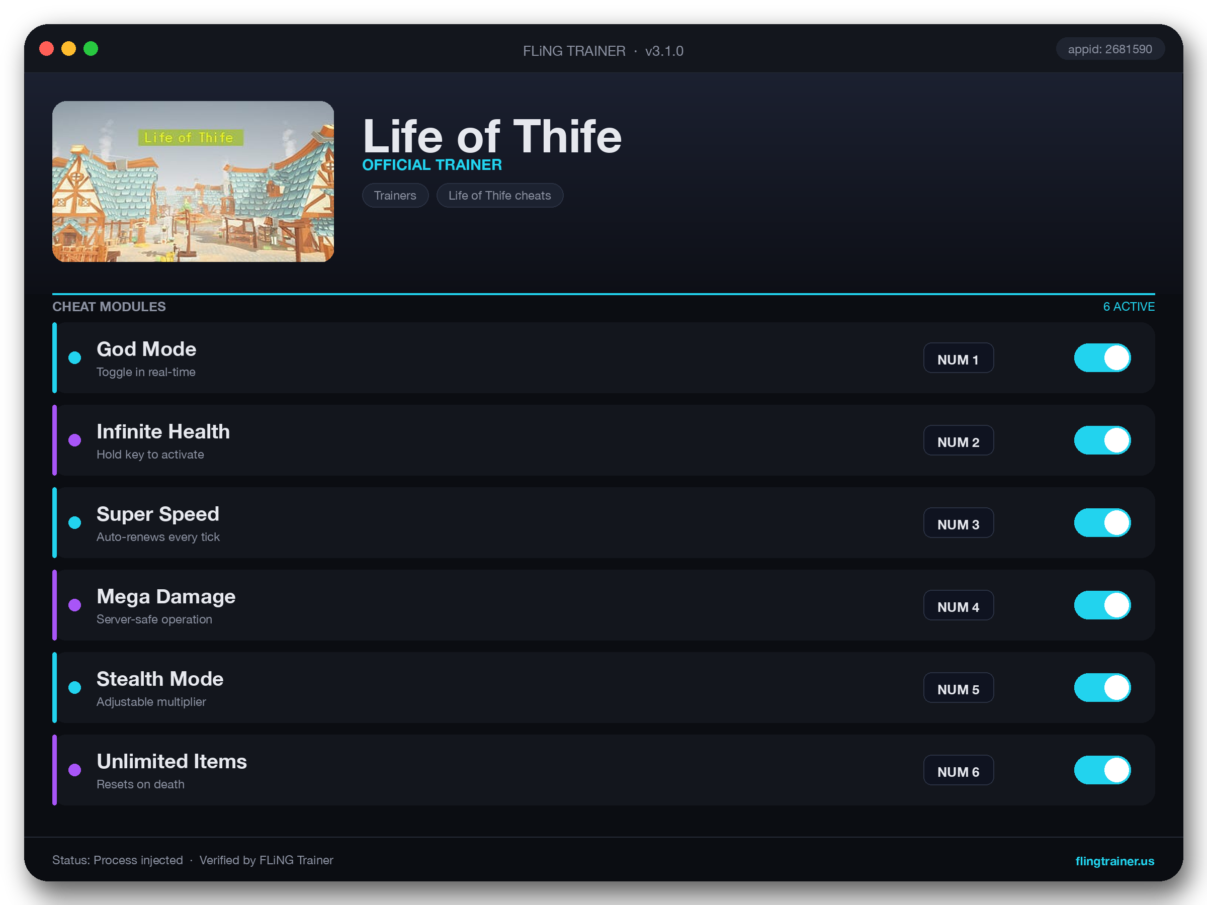 Life of Thife Trainer interface