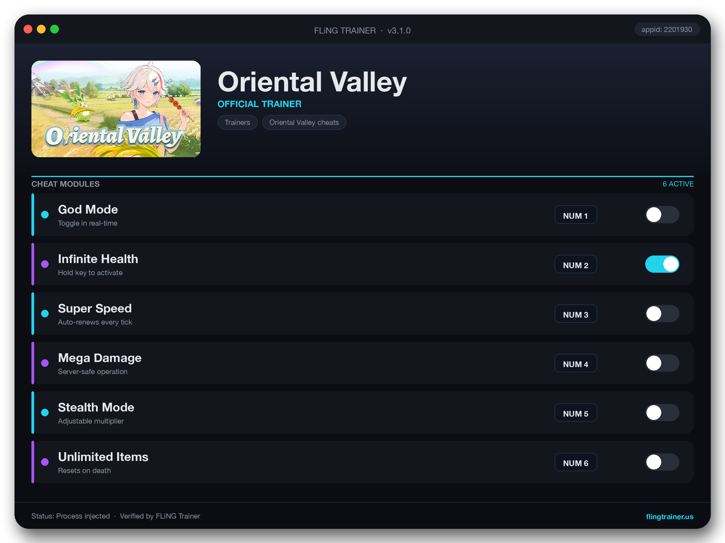 Oriental Valley Trainer interface
