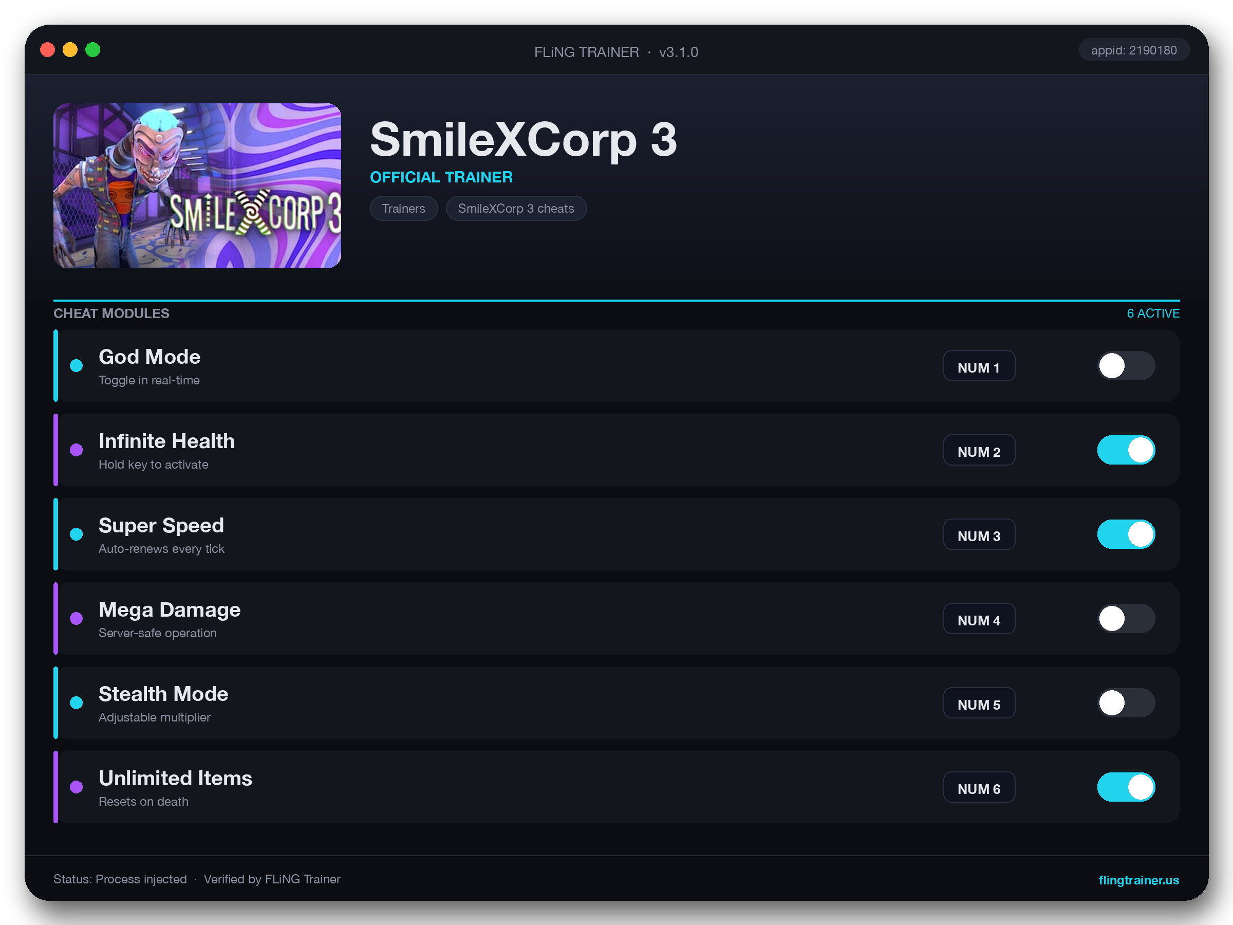 SmileXCorp 3 Trainer interface