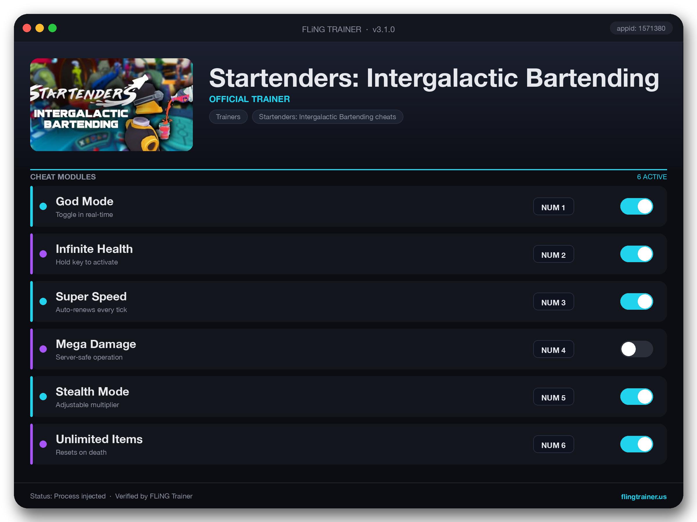 Startenders: Intergalactic Bartending Trainer interface