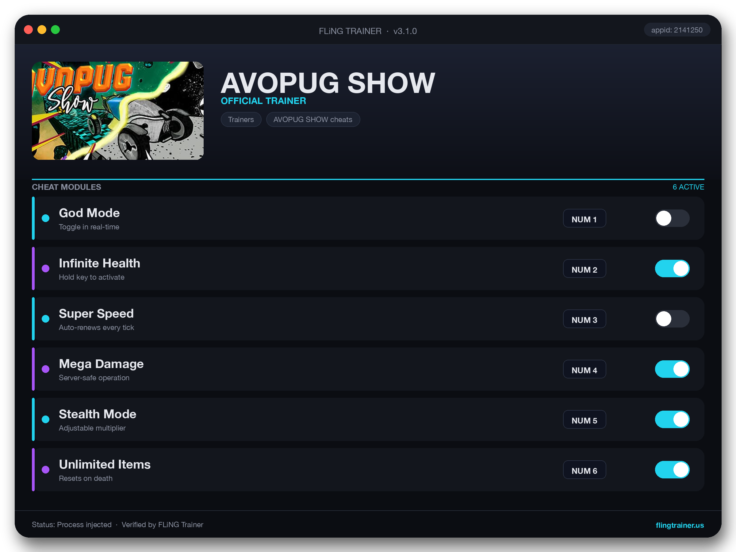 AVOPUG SHOW Trainer interface