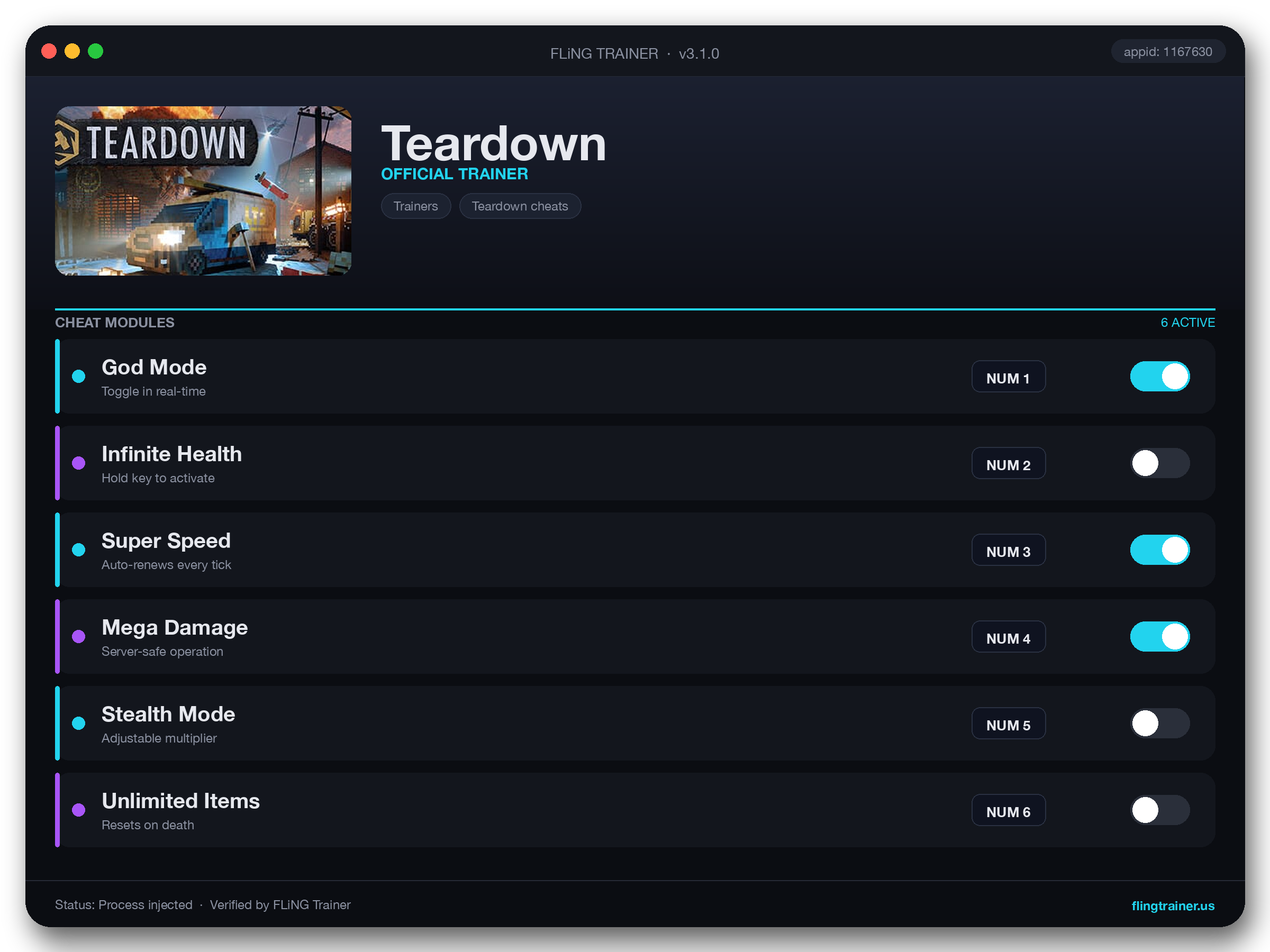 Teardown Trainer interface
