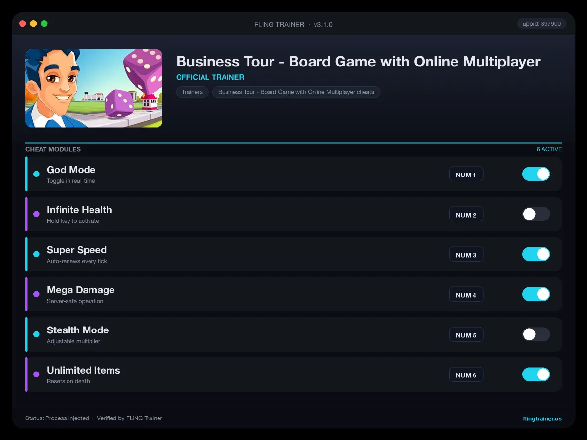 Business Tour - Board Game with Online Multiplayer Trainer interface
