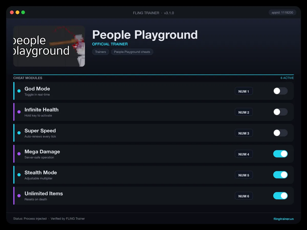 People Playground Trainer interface