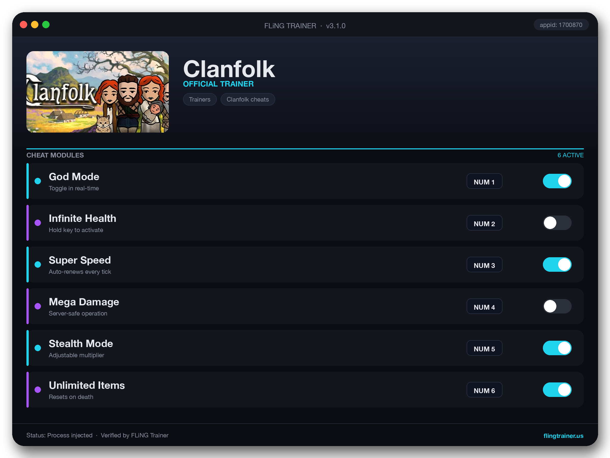 Clanfolk Trainer interface