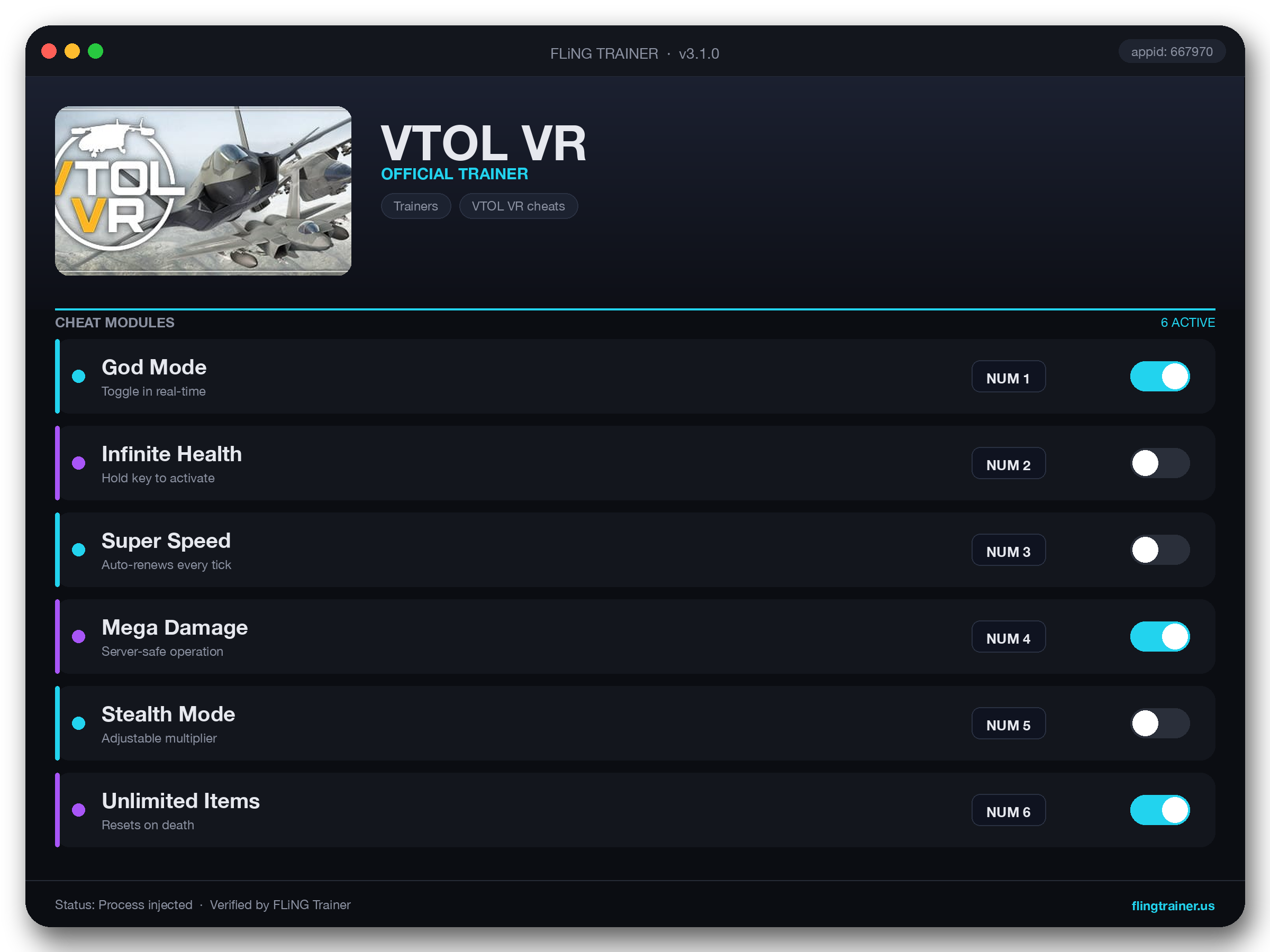 VTOL VR Trainer interface