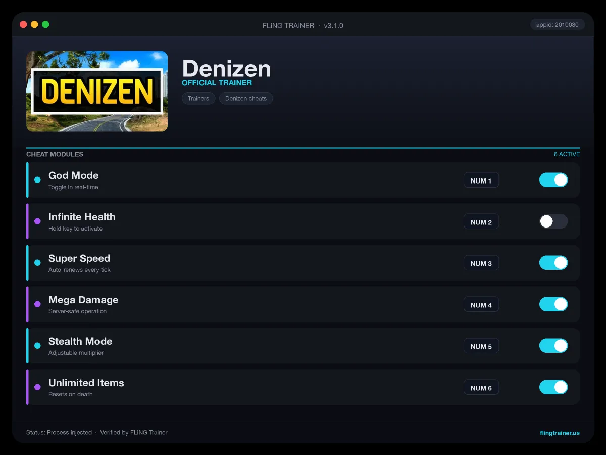 Denizen Trainer interface