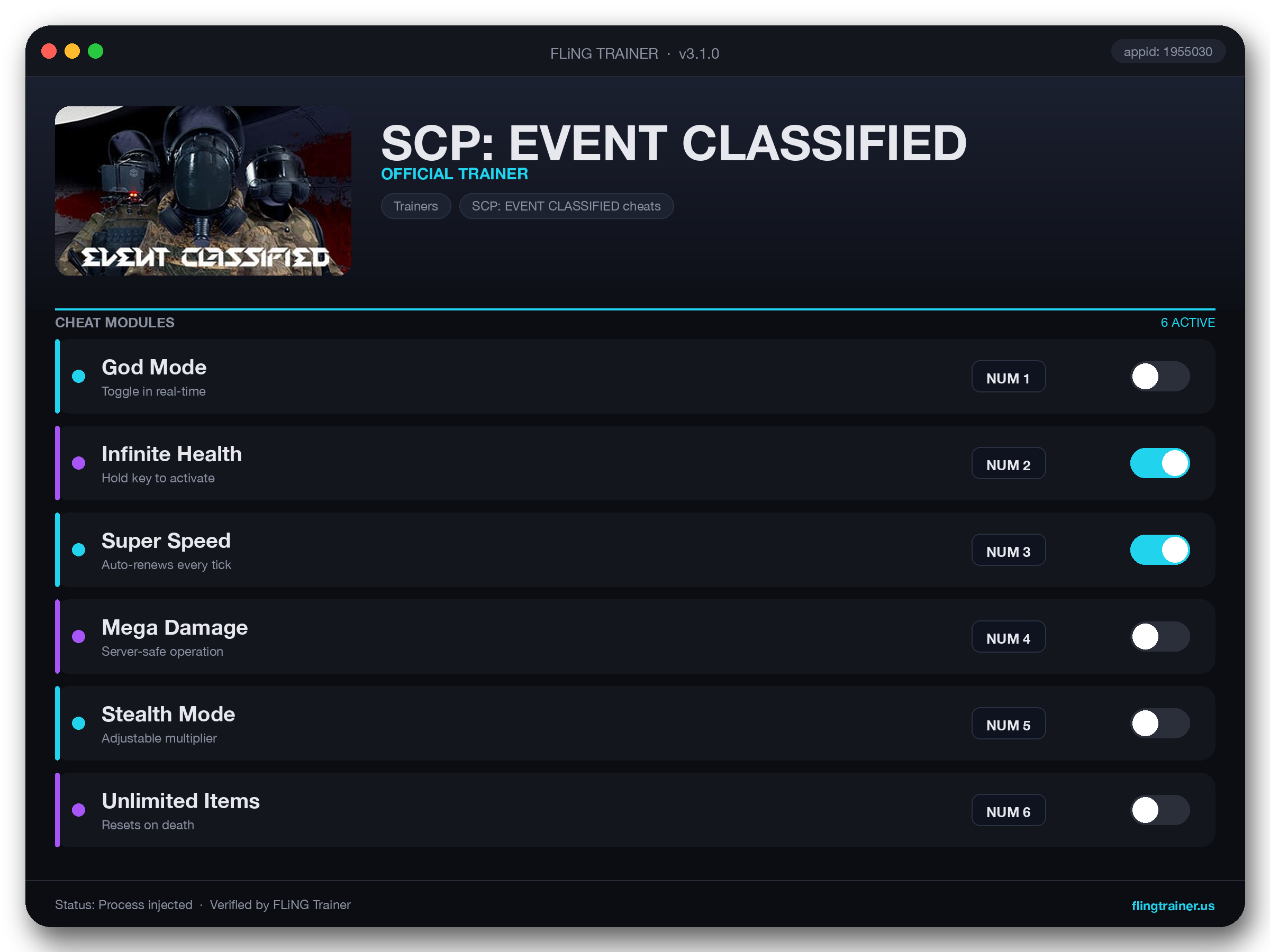 SCP: EVENT CLASSIFIED Trainer interface