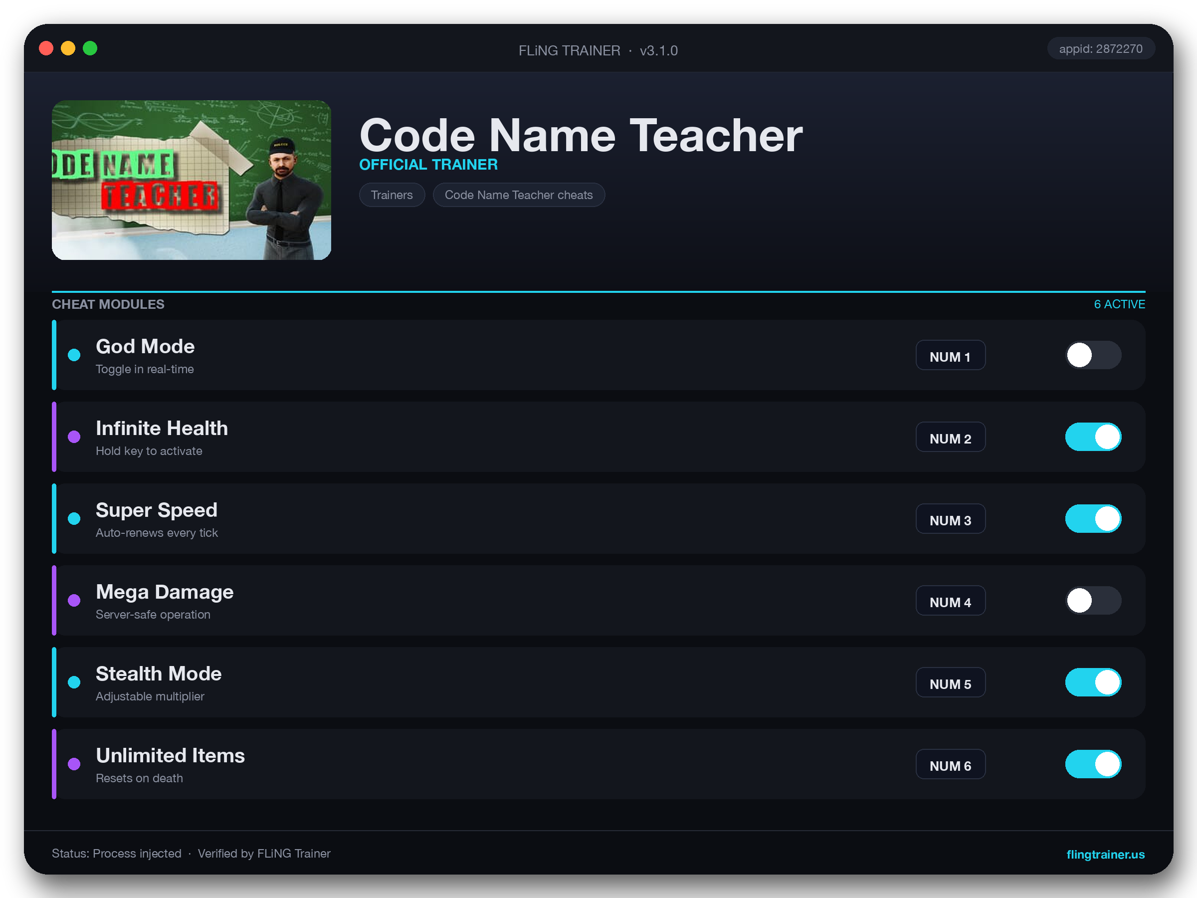 Code Name Teacher Trainer interface