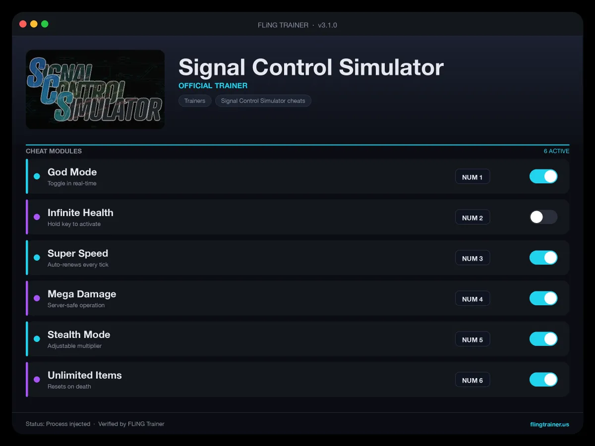 Signal Control Simulator Trainer interface
