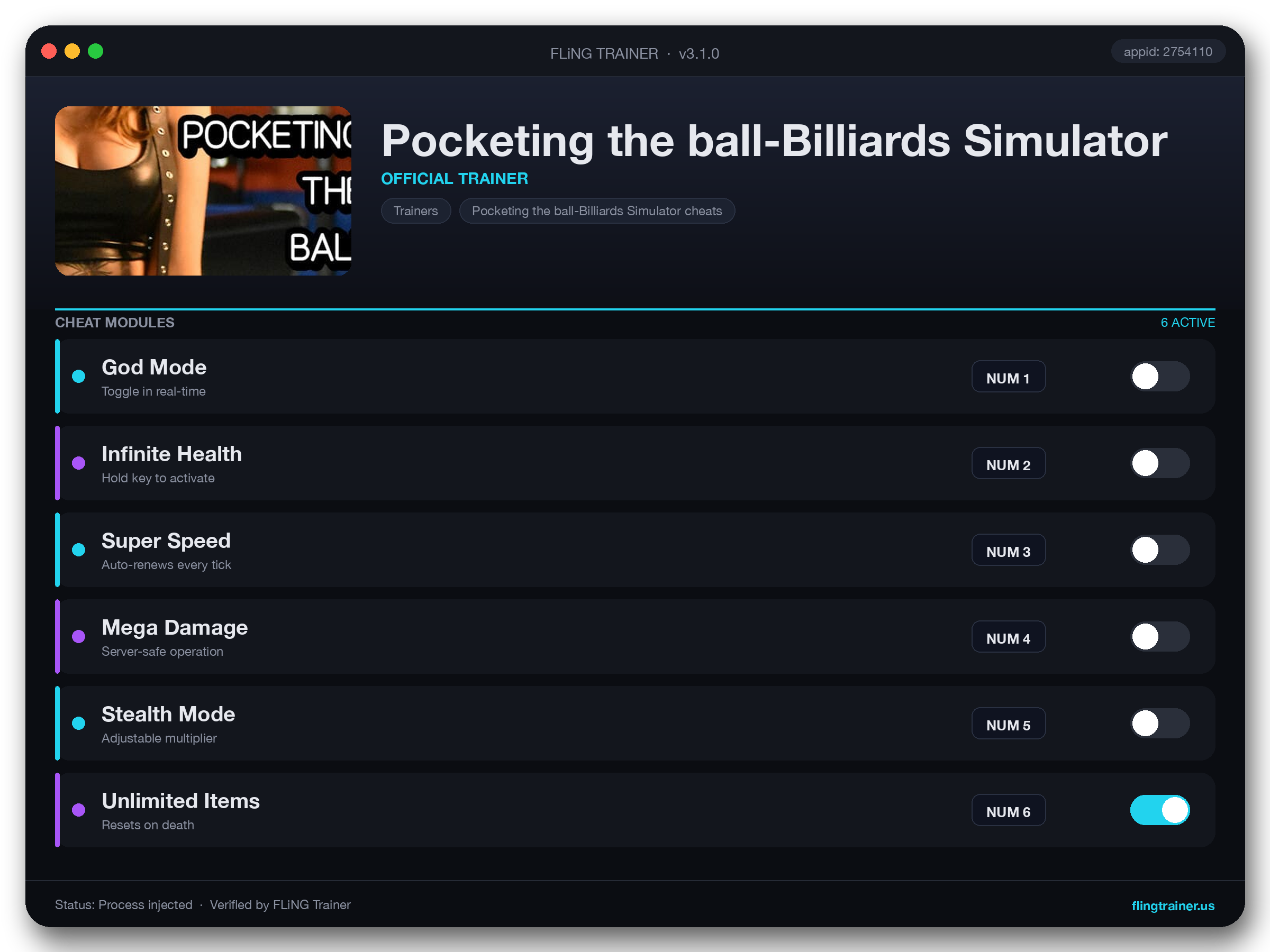 Pocketing the ball-Billiards Simulator Trainer interface