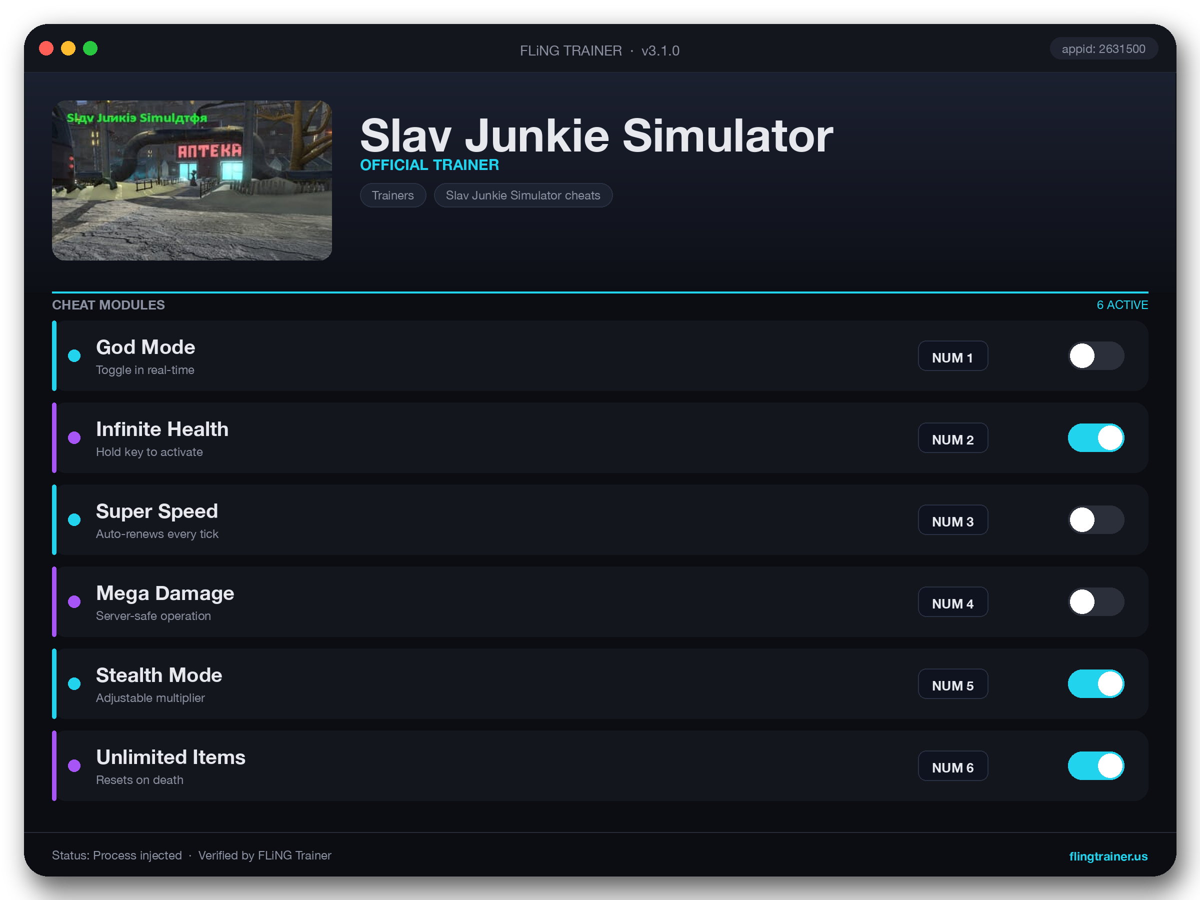 Slav Junkie Simulator Trainer interface