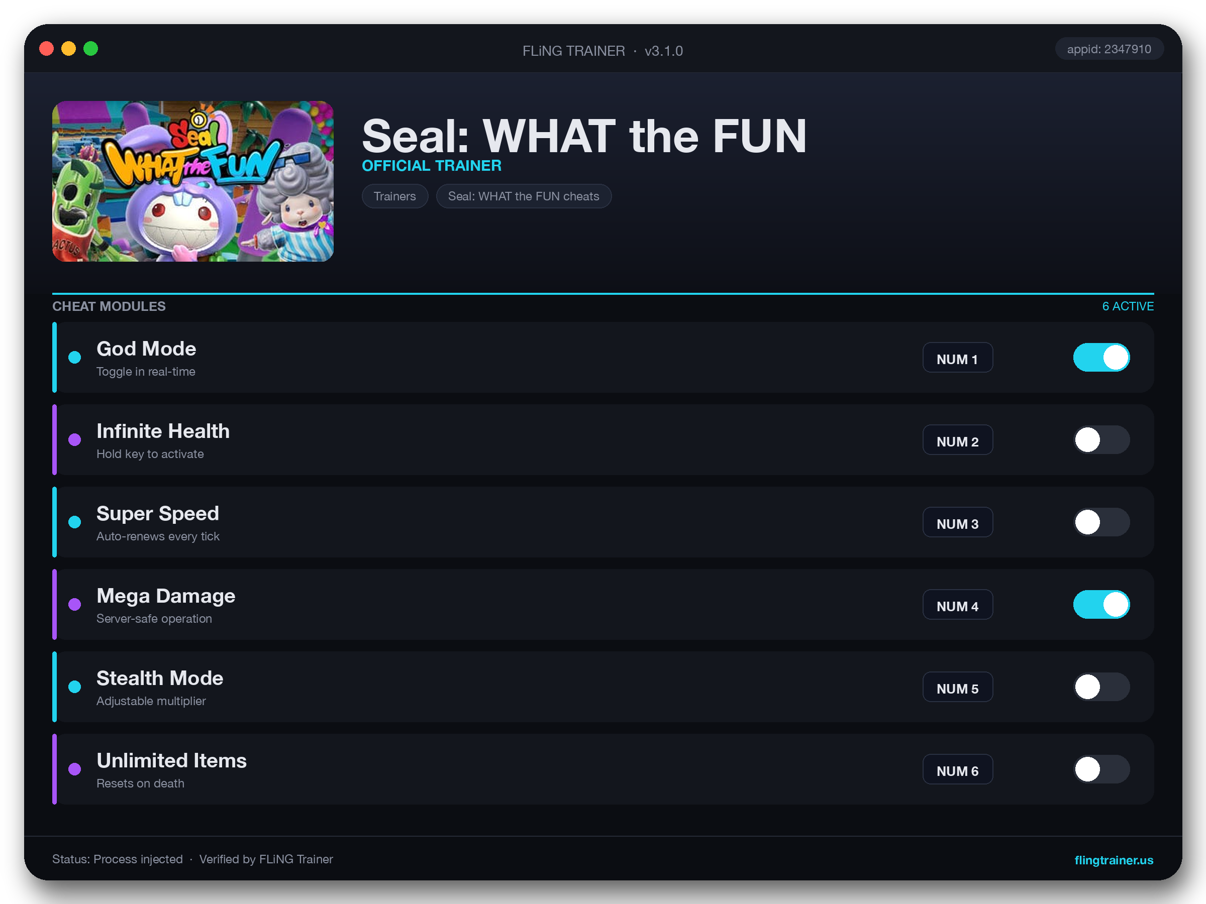 Seal: WHAT the FUN Trainer interface