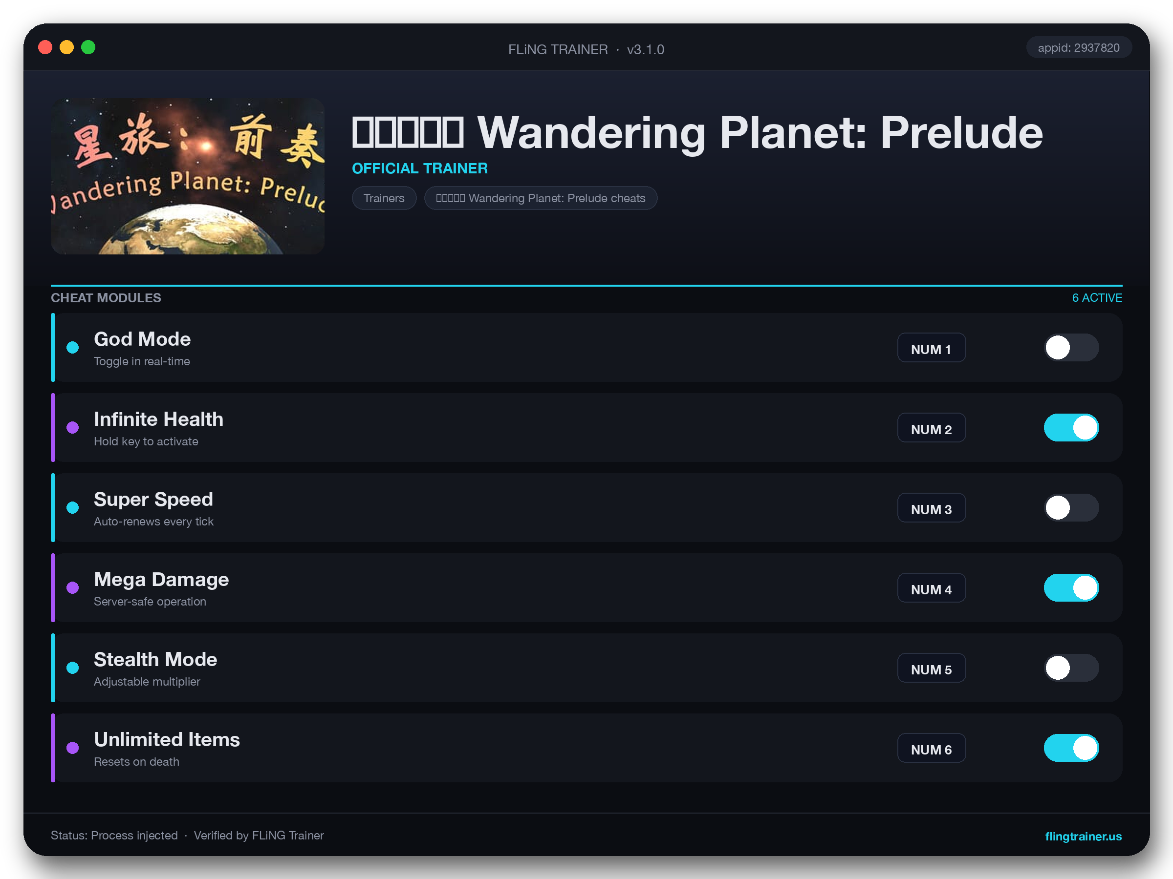 星旅:前奏 Wandering Planet: Prelude Trainer interface