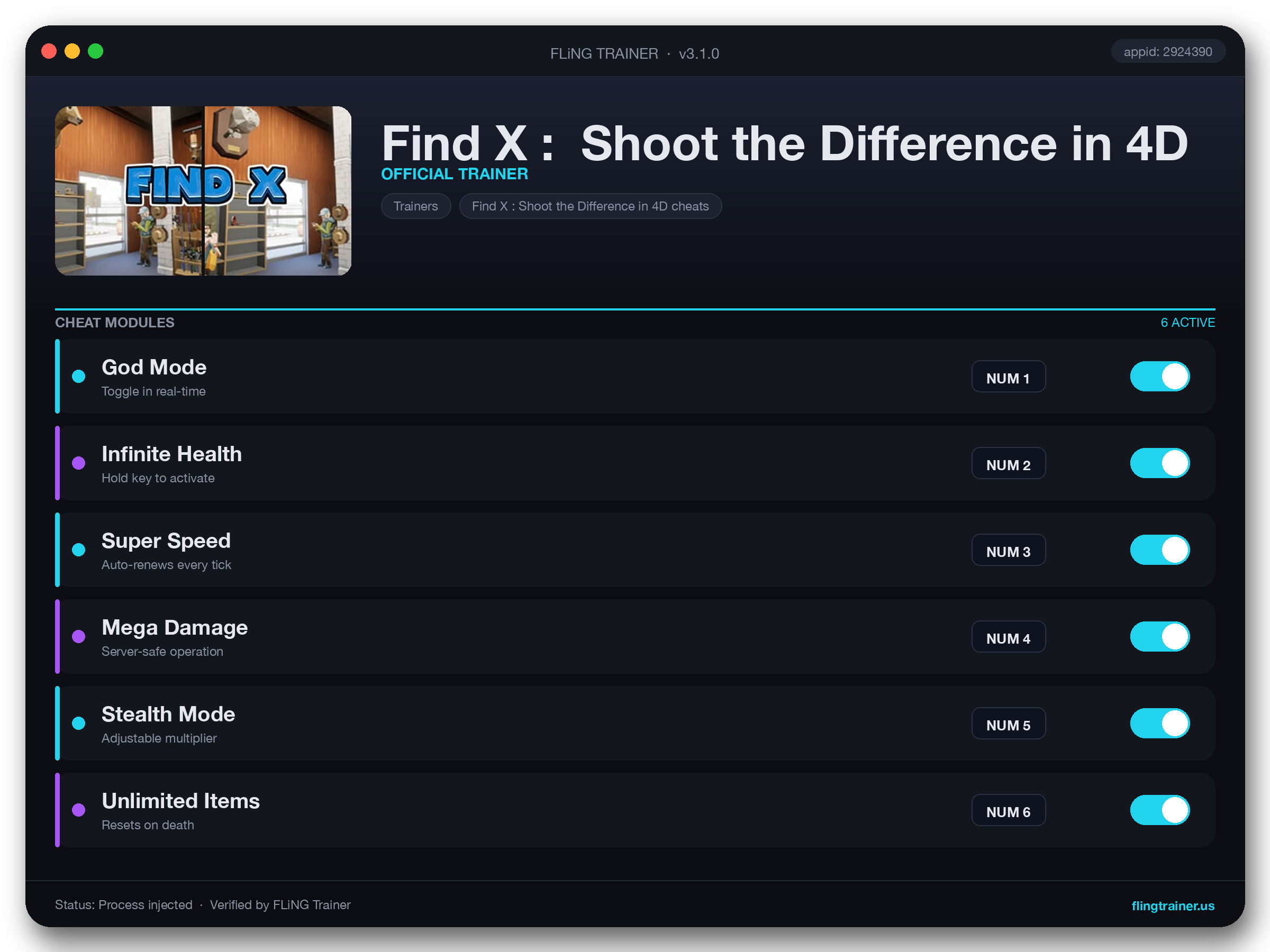 Find X :  Shoot the Difference in 4D Trainer interface