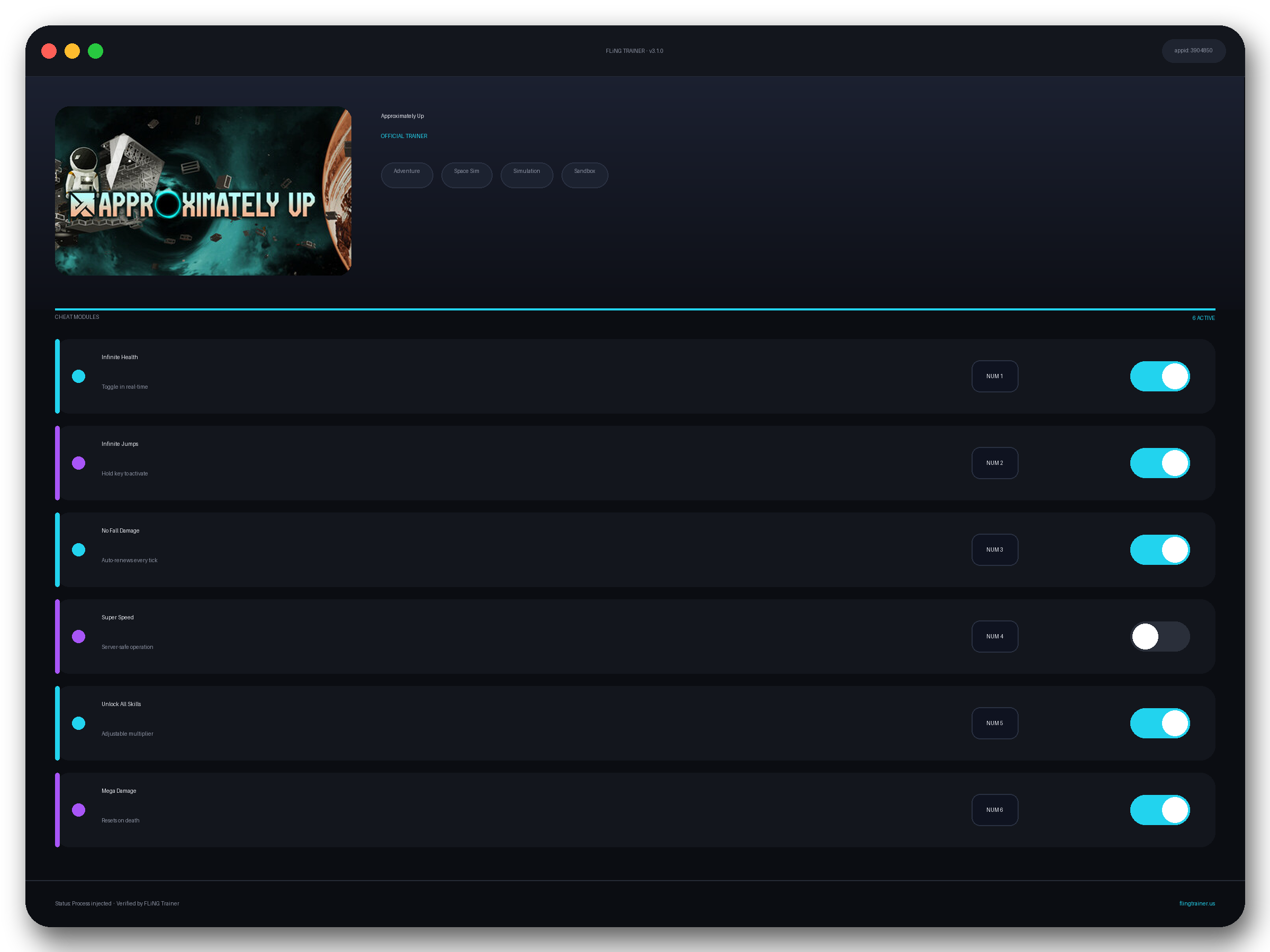 Approximately Up Trainer interface