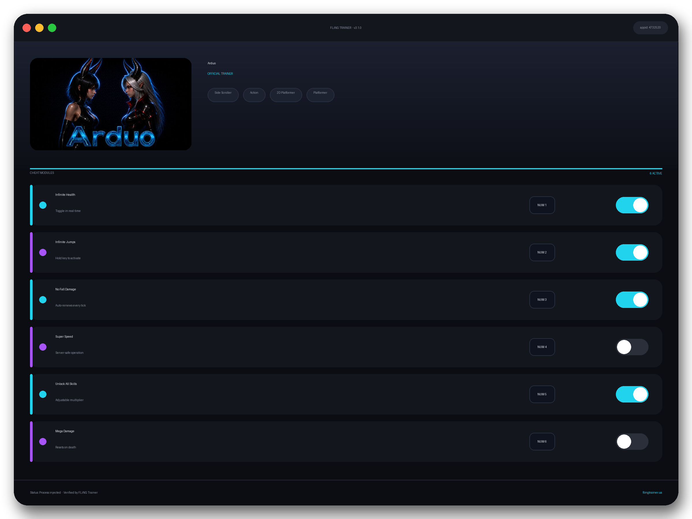 Arduo Trainer interface