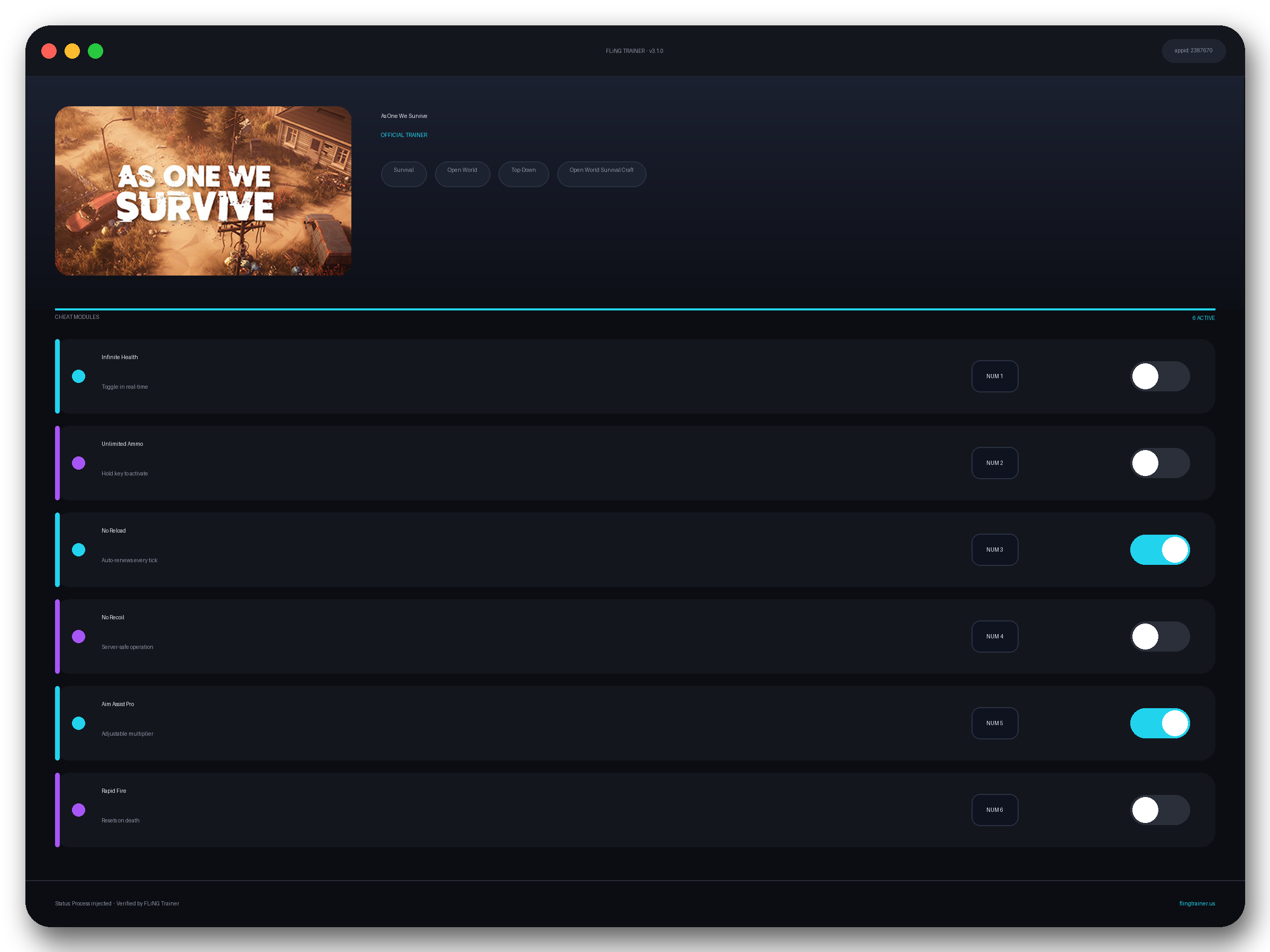 As One We Survive Trainer interface