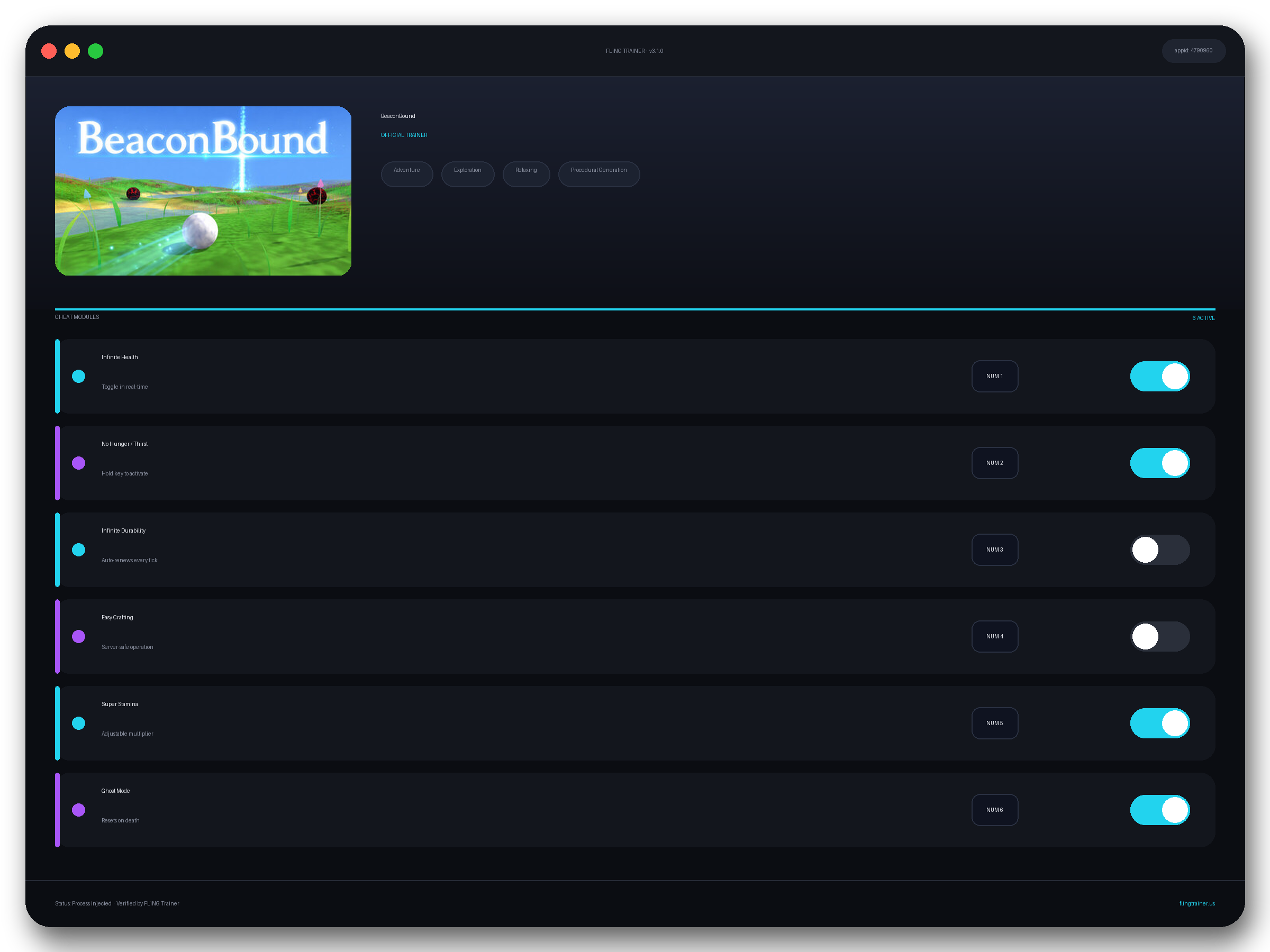 BeaconBound Trainer interface