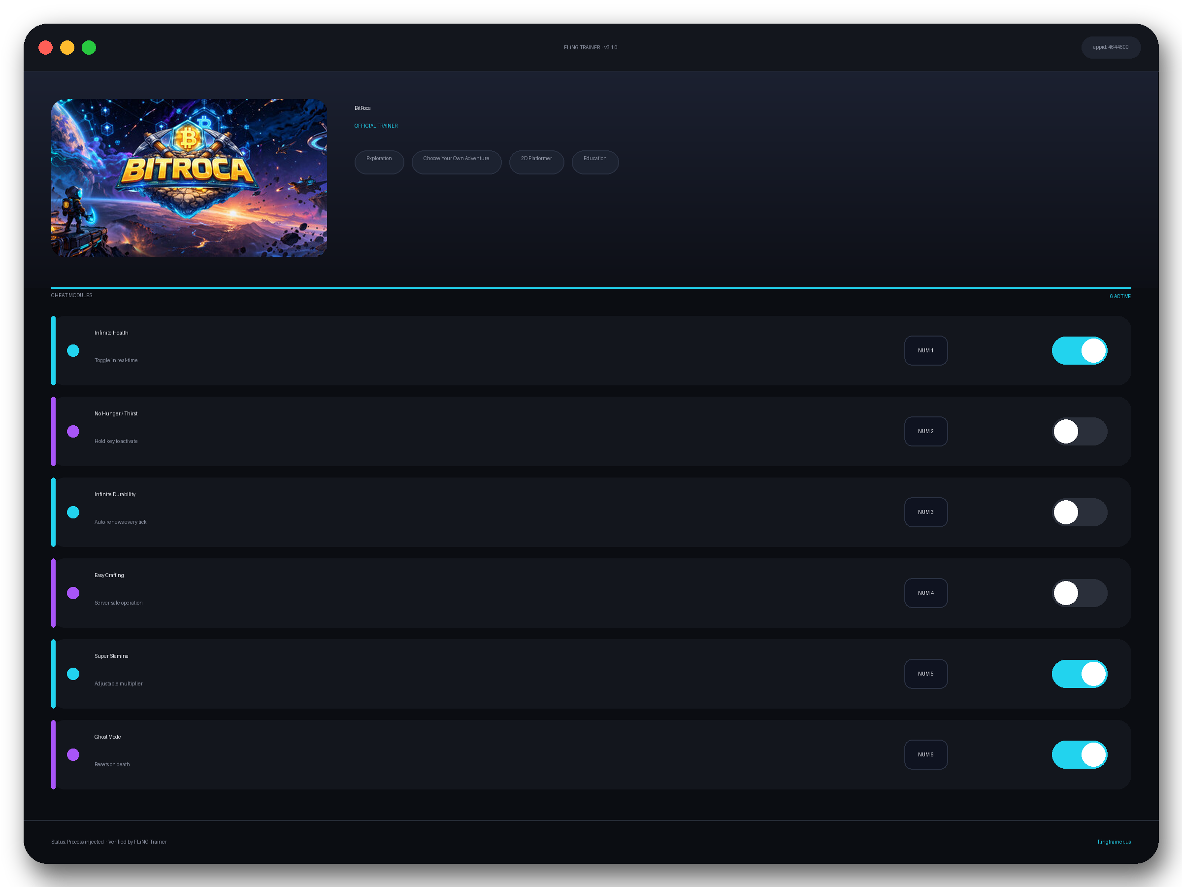 BitRoca Trainer interface