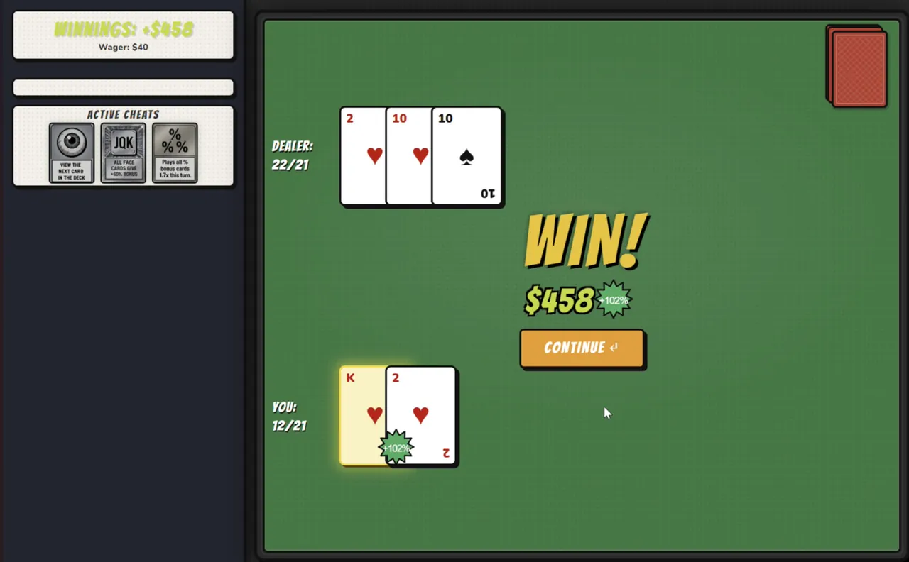 Blackjack: CHEAT THE HOUSE! — environment preview
