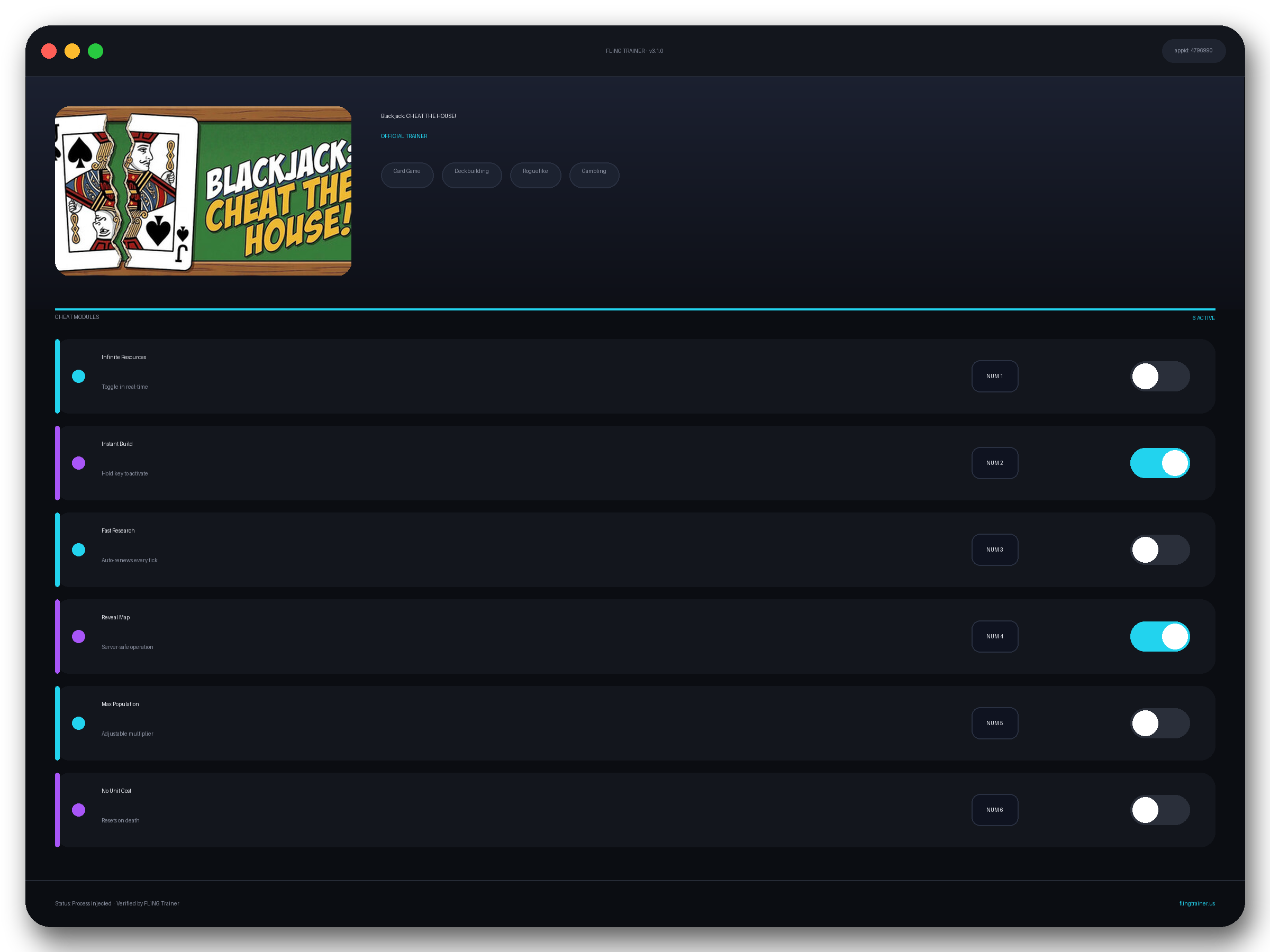 Blackjack: CHEAT THE HOUSE! Trainer interface