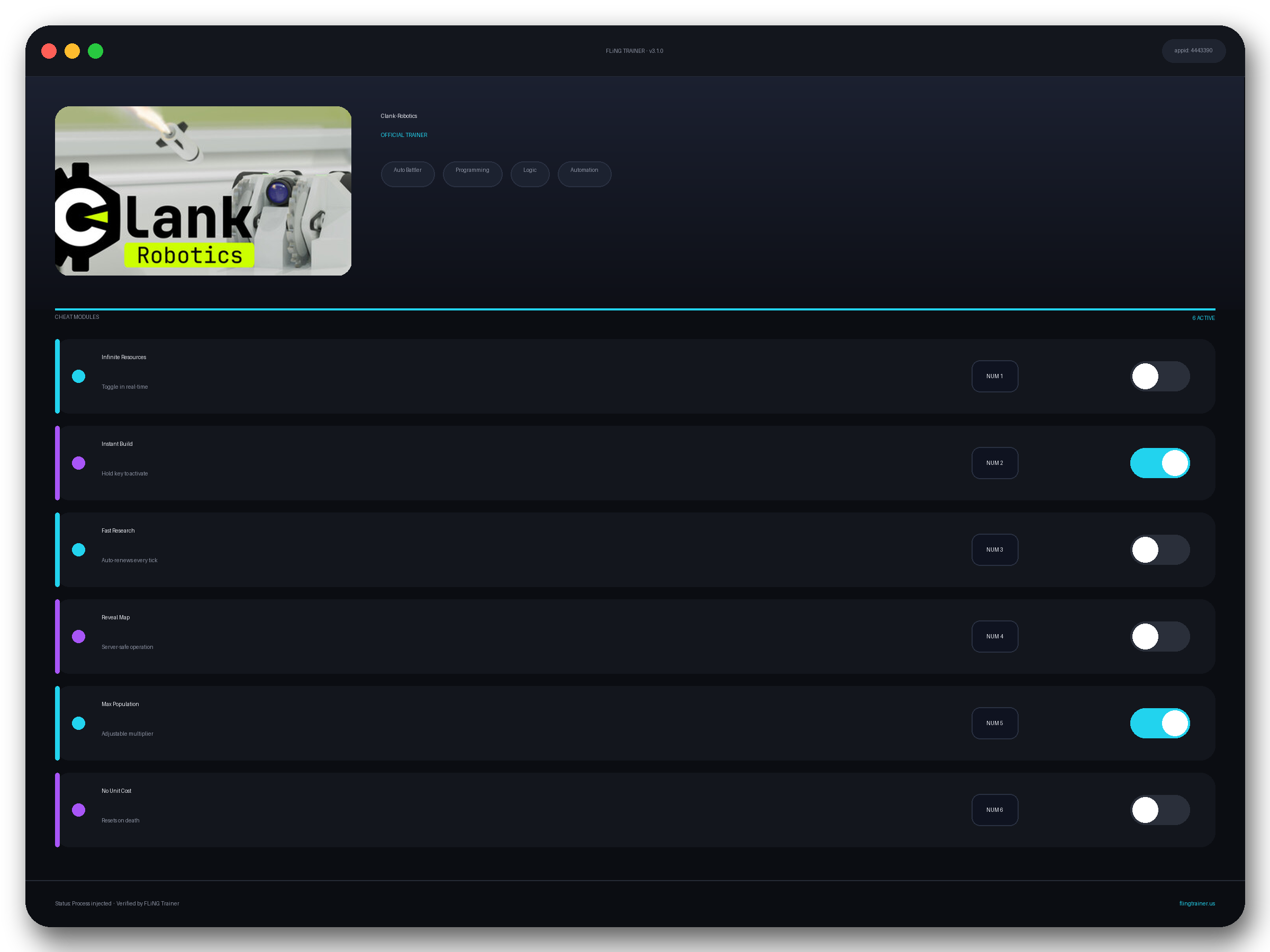 Clank-Robotics Trainer interface