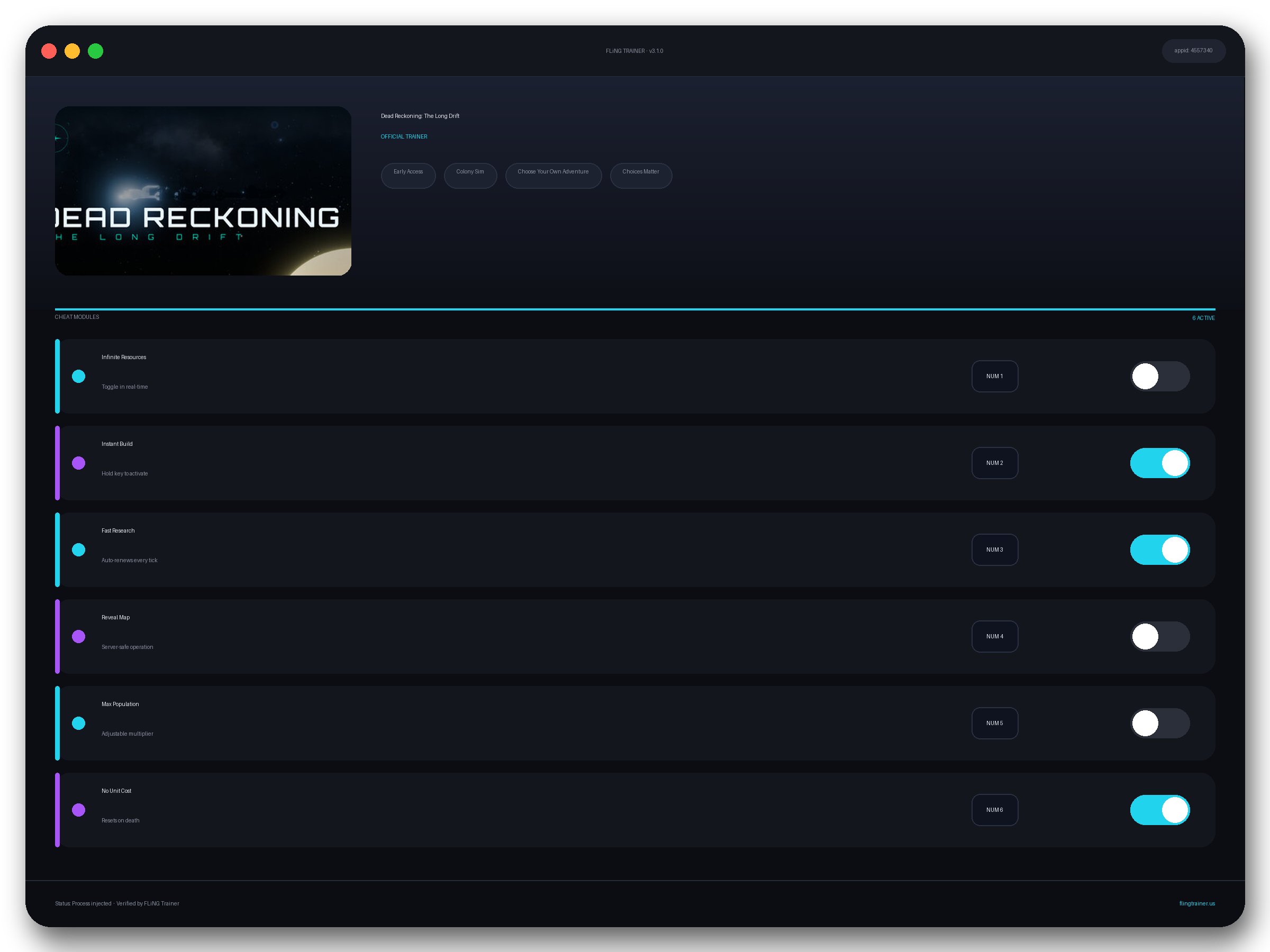 Dead Reckoning: The Long Drift Trainer interface