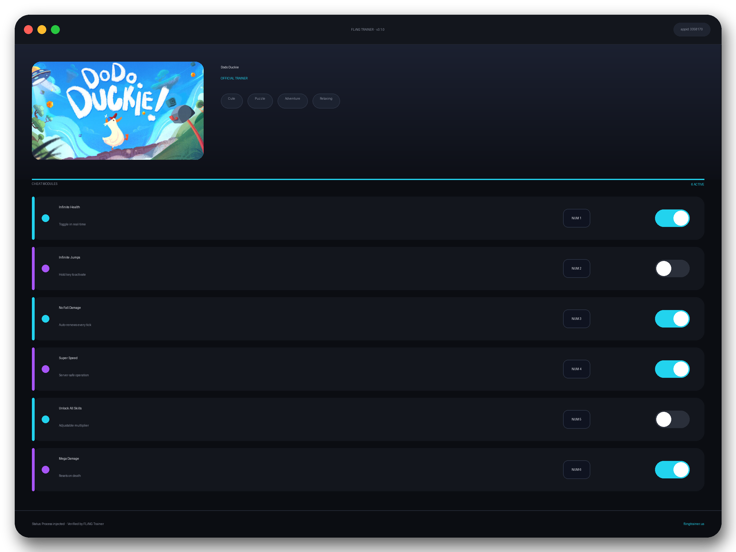 Dodo Duckie Trainer interface