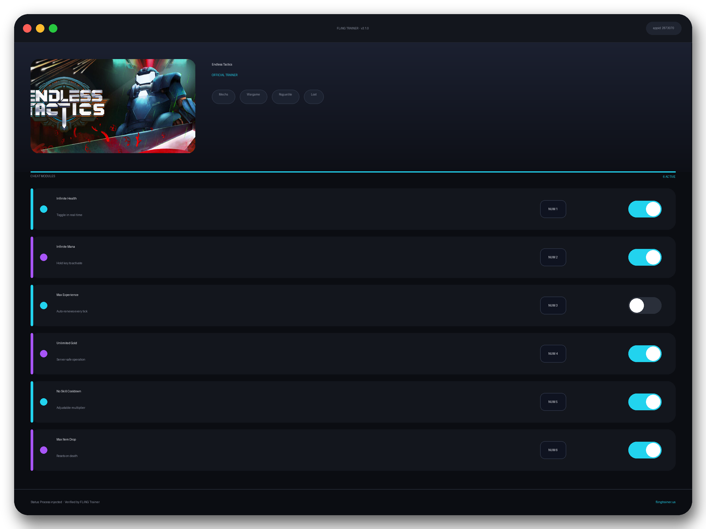 Endless Tactics Trainer interface