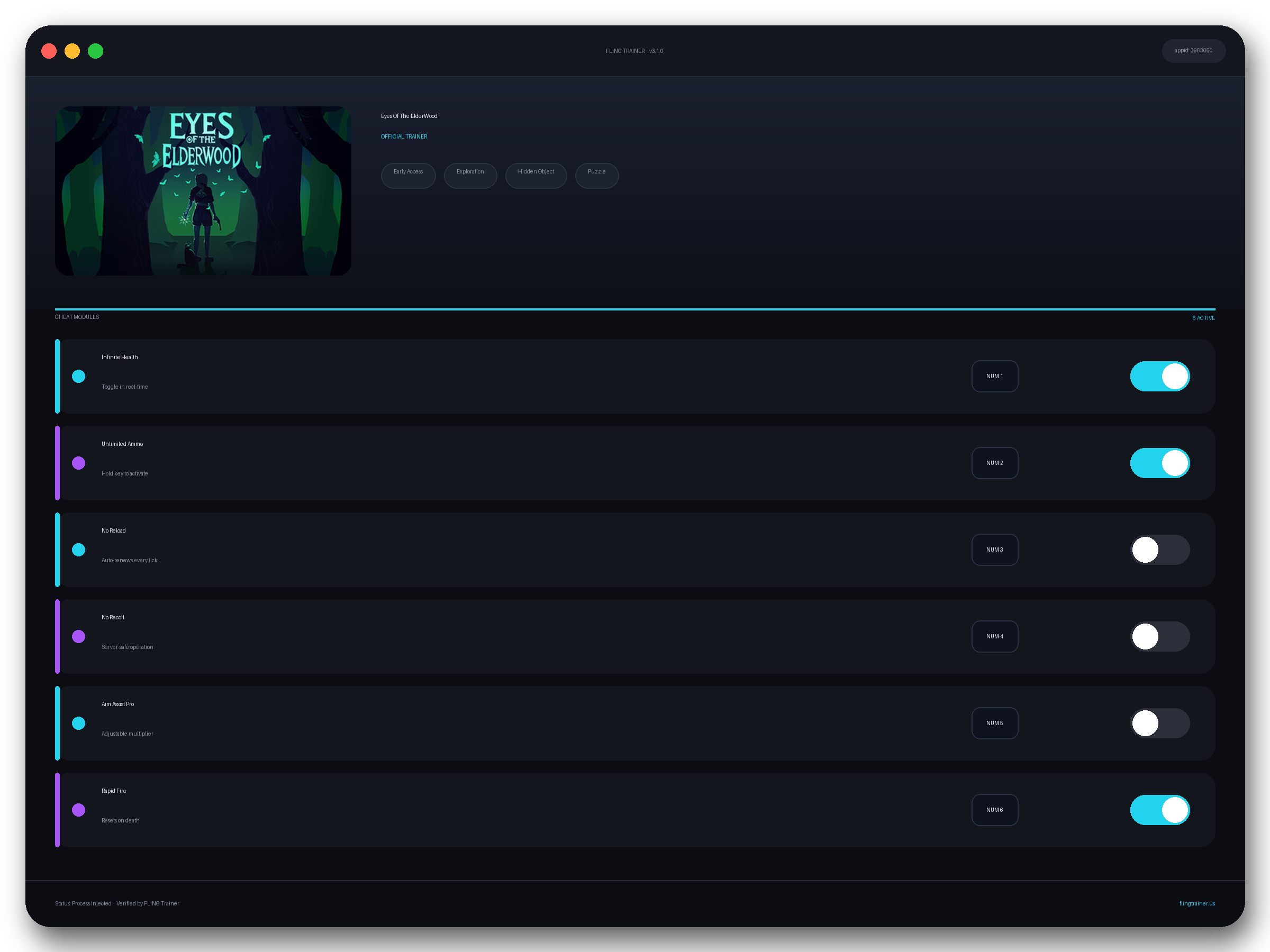 Eyes Of The ElderWood Trainer interface