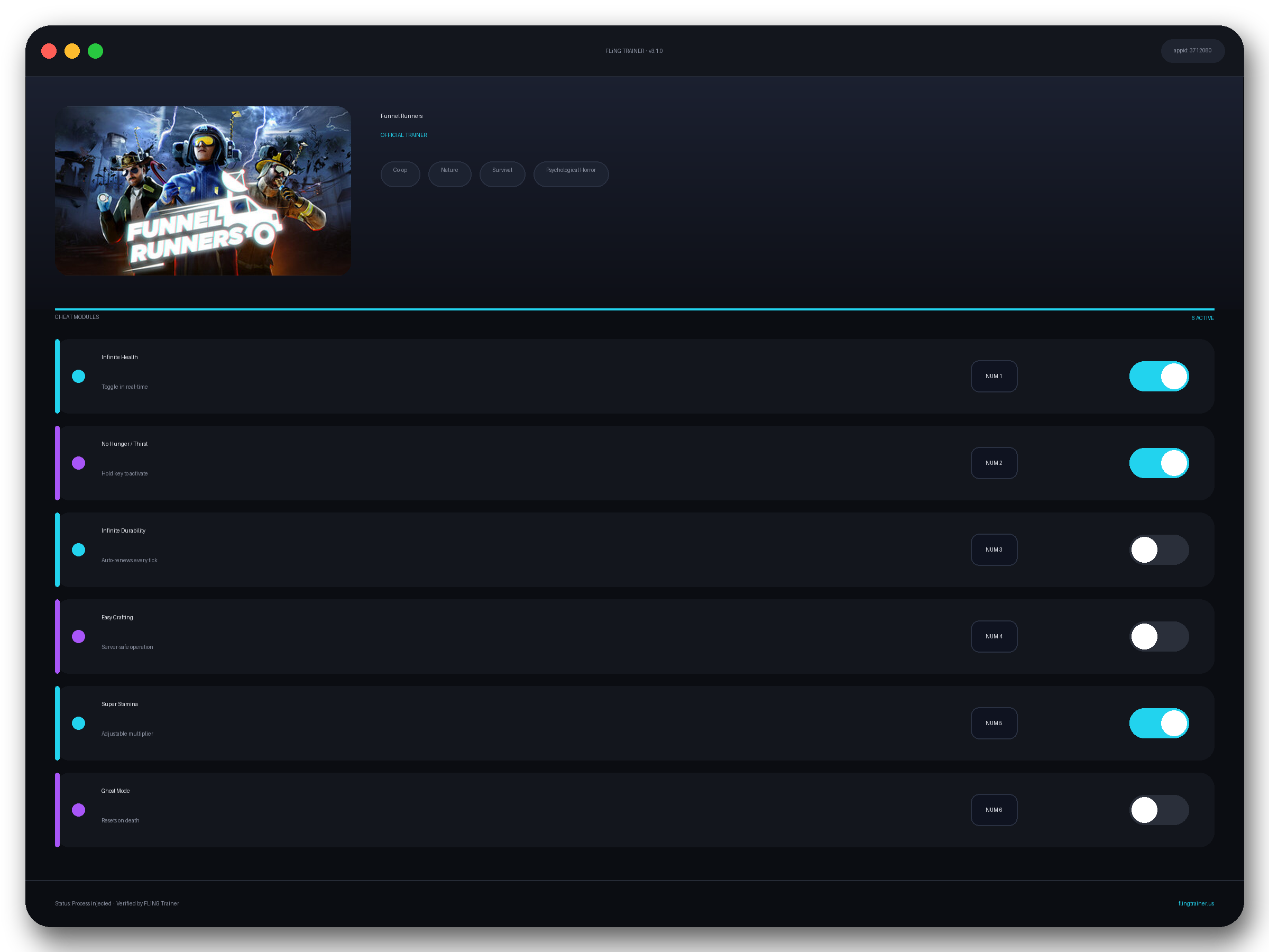 Funnel Runners Trainer interface