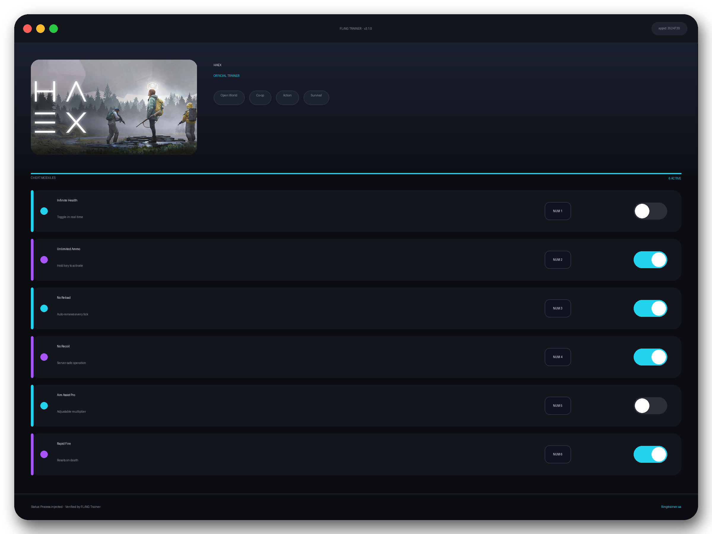 HAEX Trainer interface