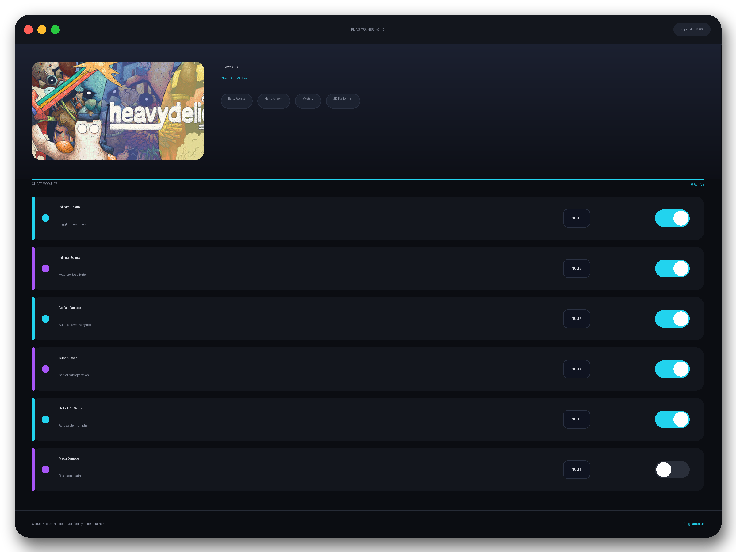 HEAVYDELIC Trainer interface
