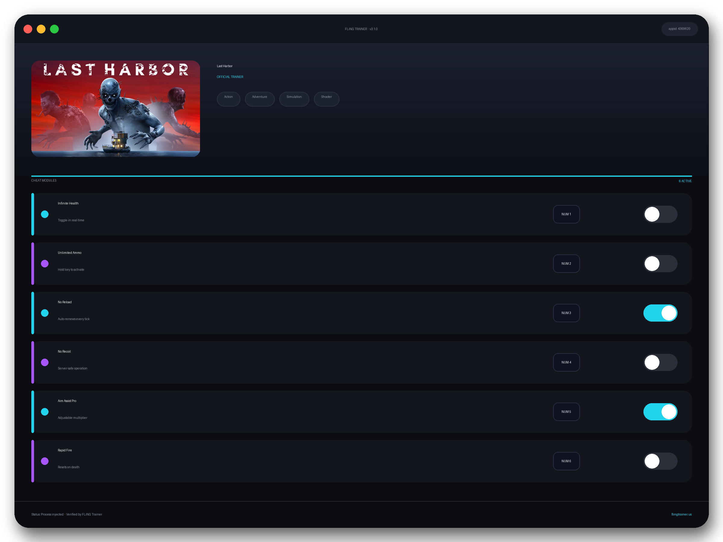 Last Harbor Trainer interface
