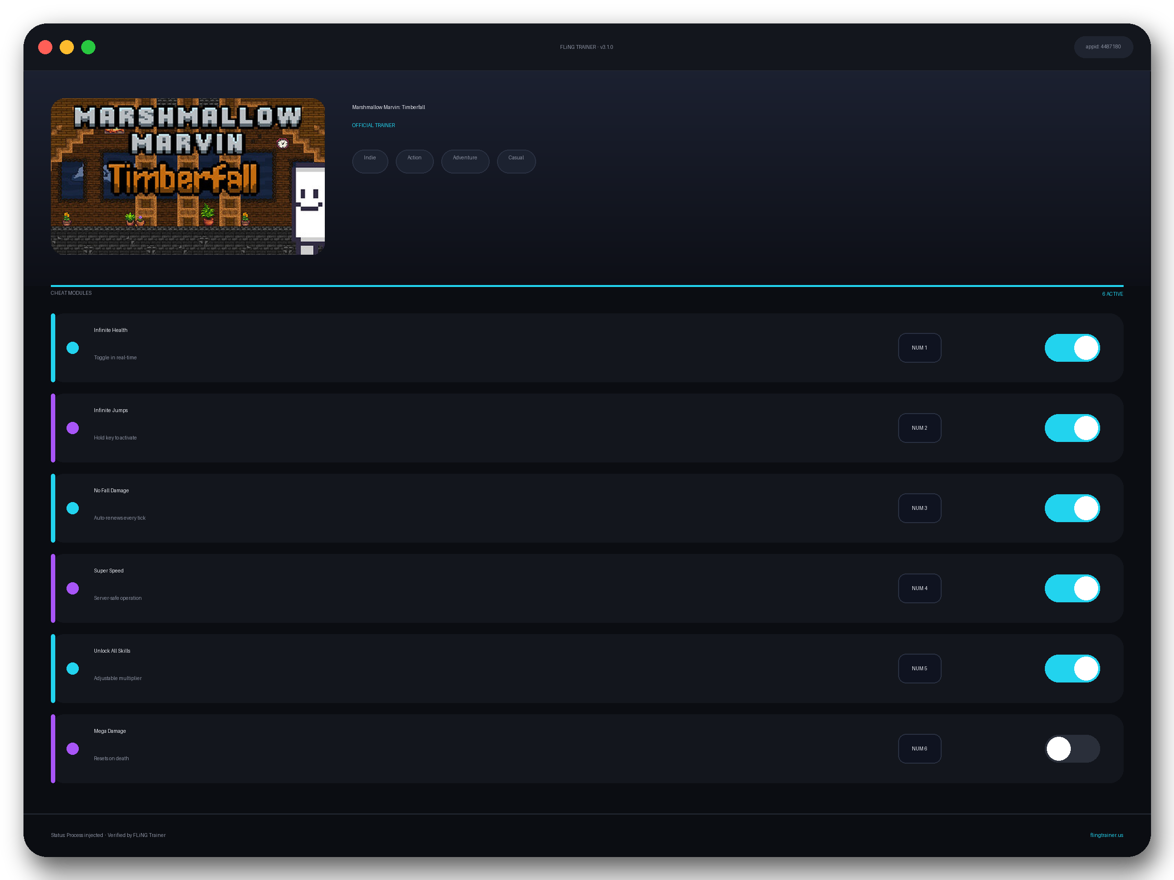 Marshmallow Marvin: Timberfall Trainer interface