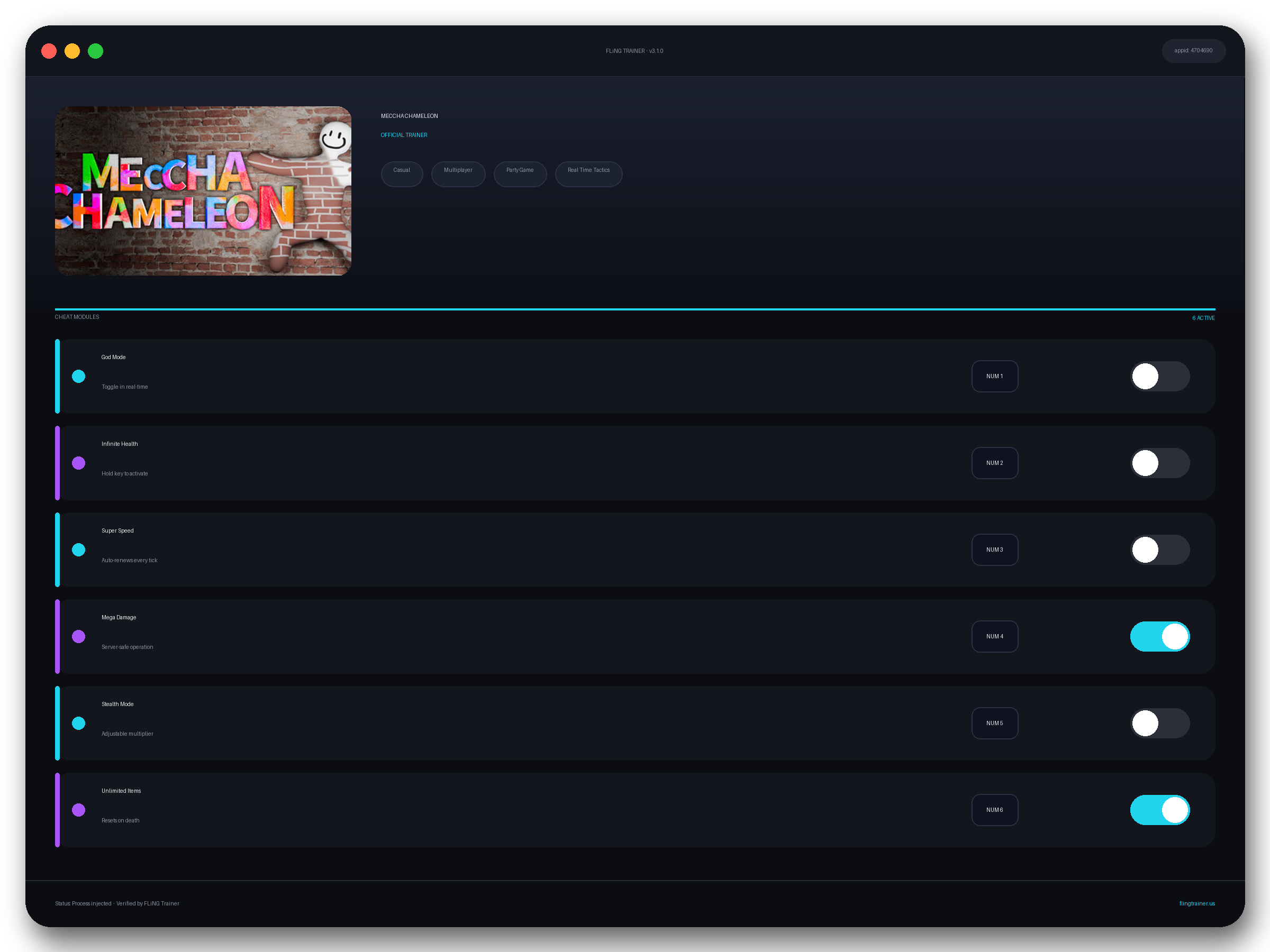 MECCHA CHAMELEON Trainer interface