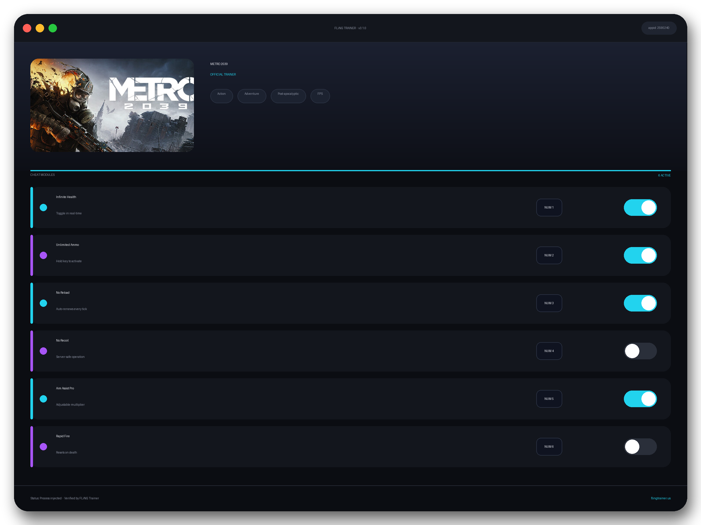 METRO 2039 Trainer interface