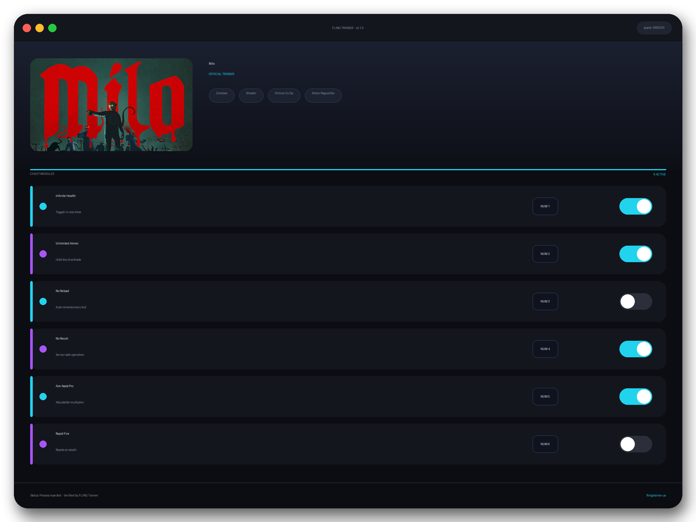 Milo Trainer interface