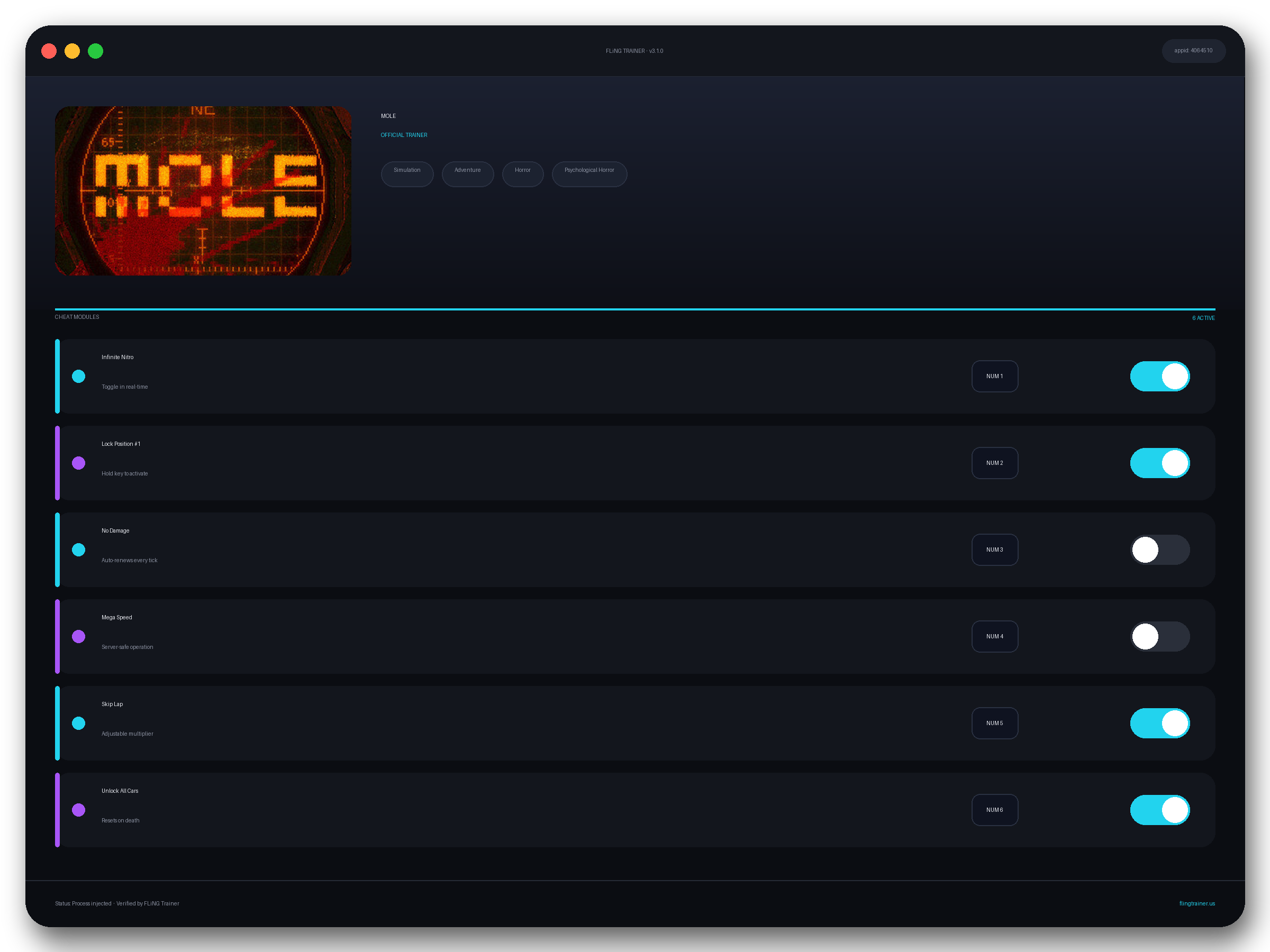 MOLE Trainer interface