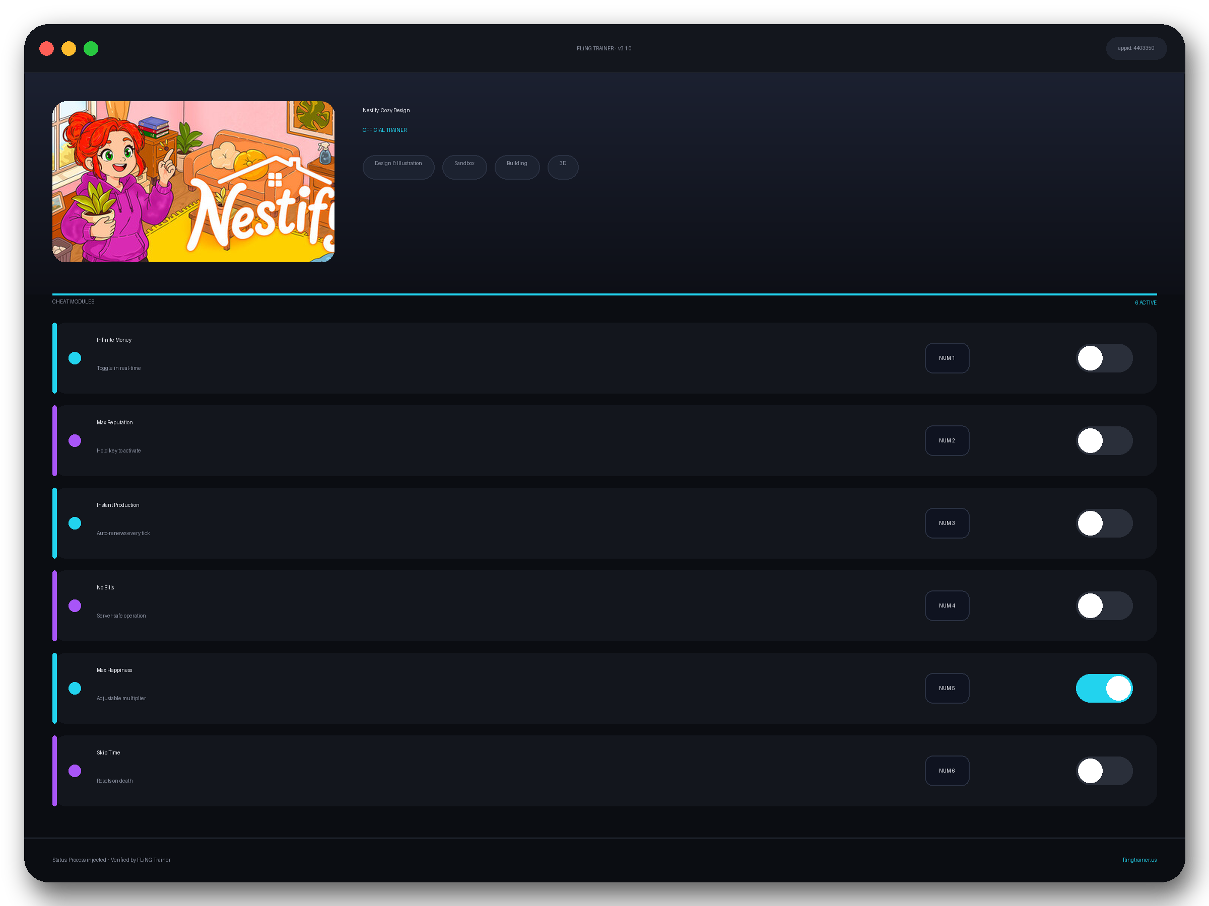 Nestify: Cozy Design Trainer interface