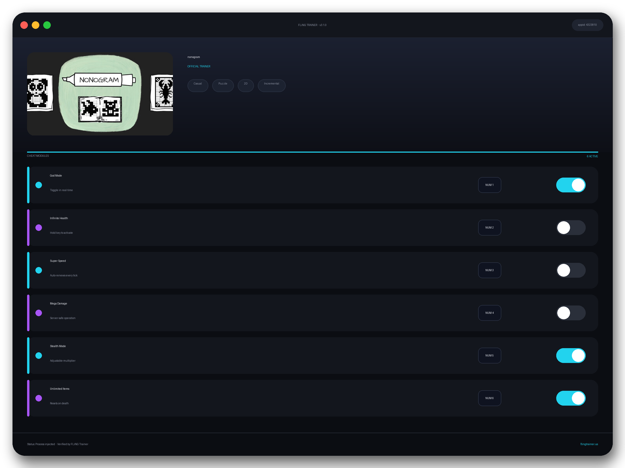 nonogram Trainer interface