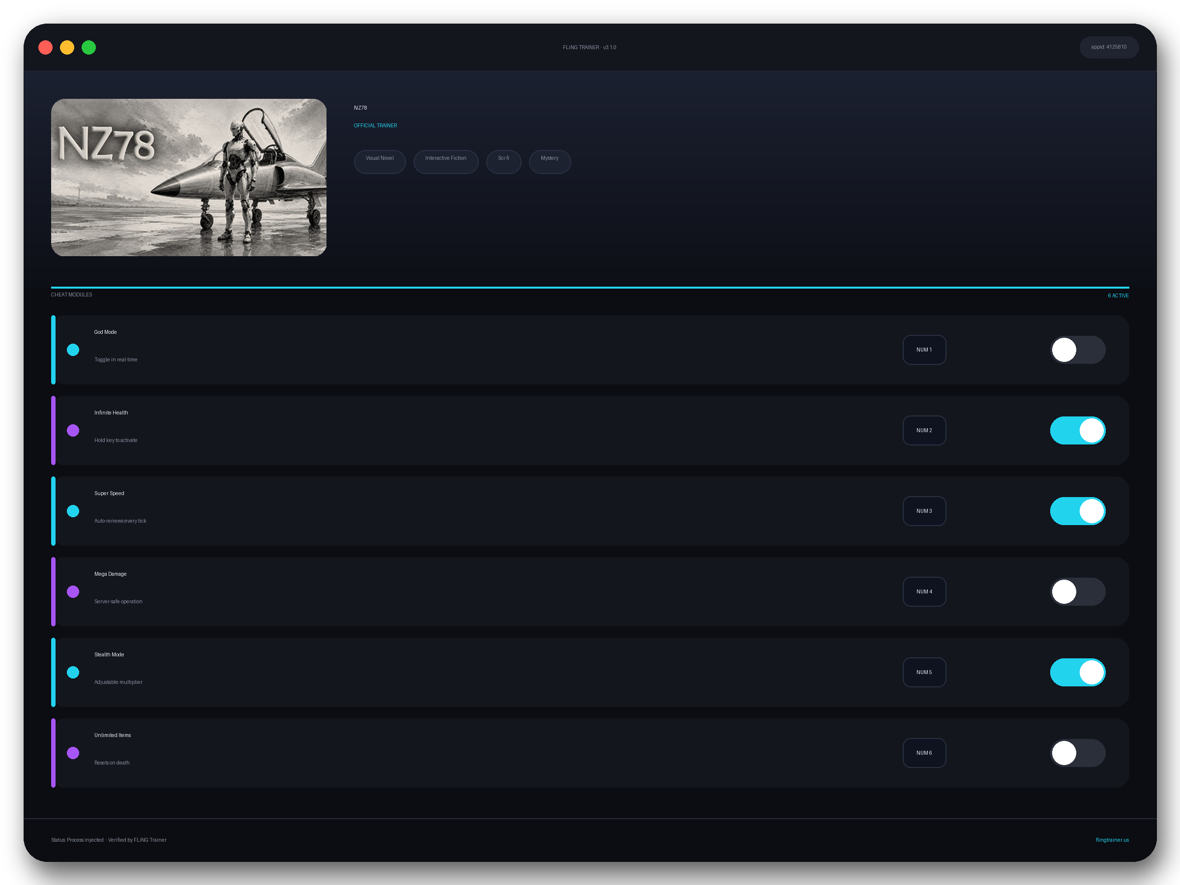 NZ78 Trainer interface
