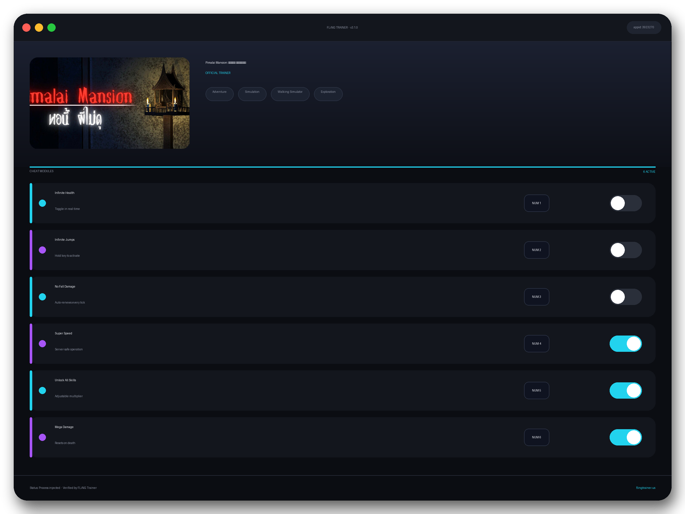 Pimalai Mansion: หอนี้ ผีไม่ดุ Trainer interface