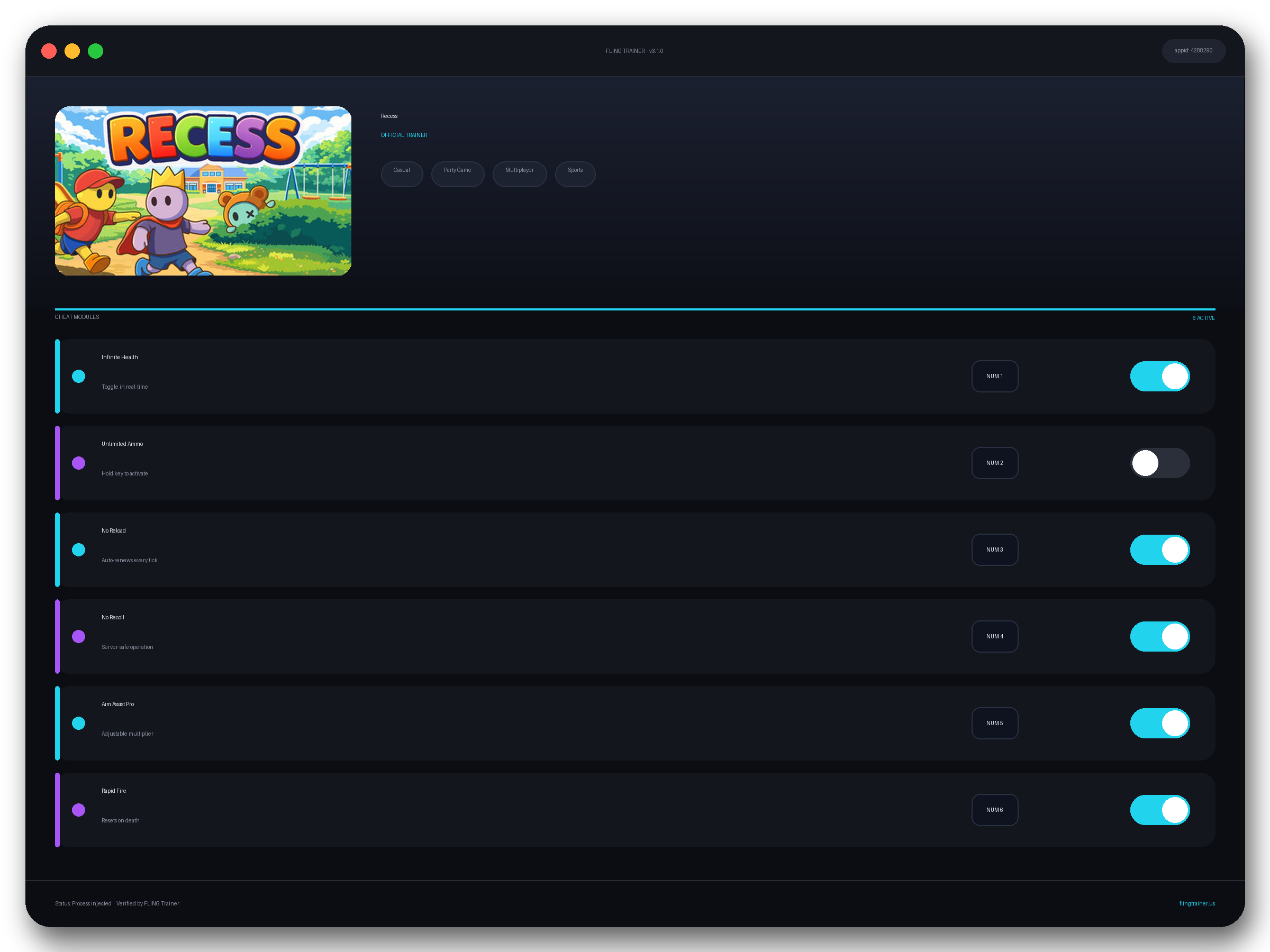 Recess Trainer interface